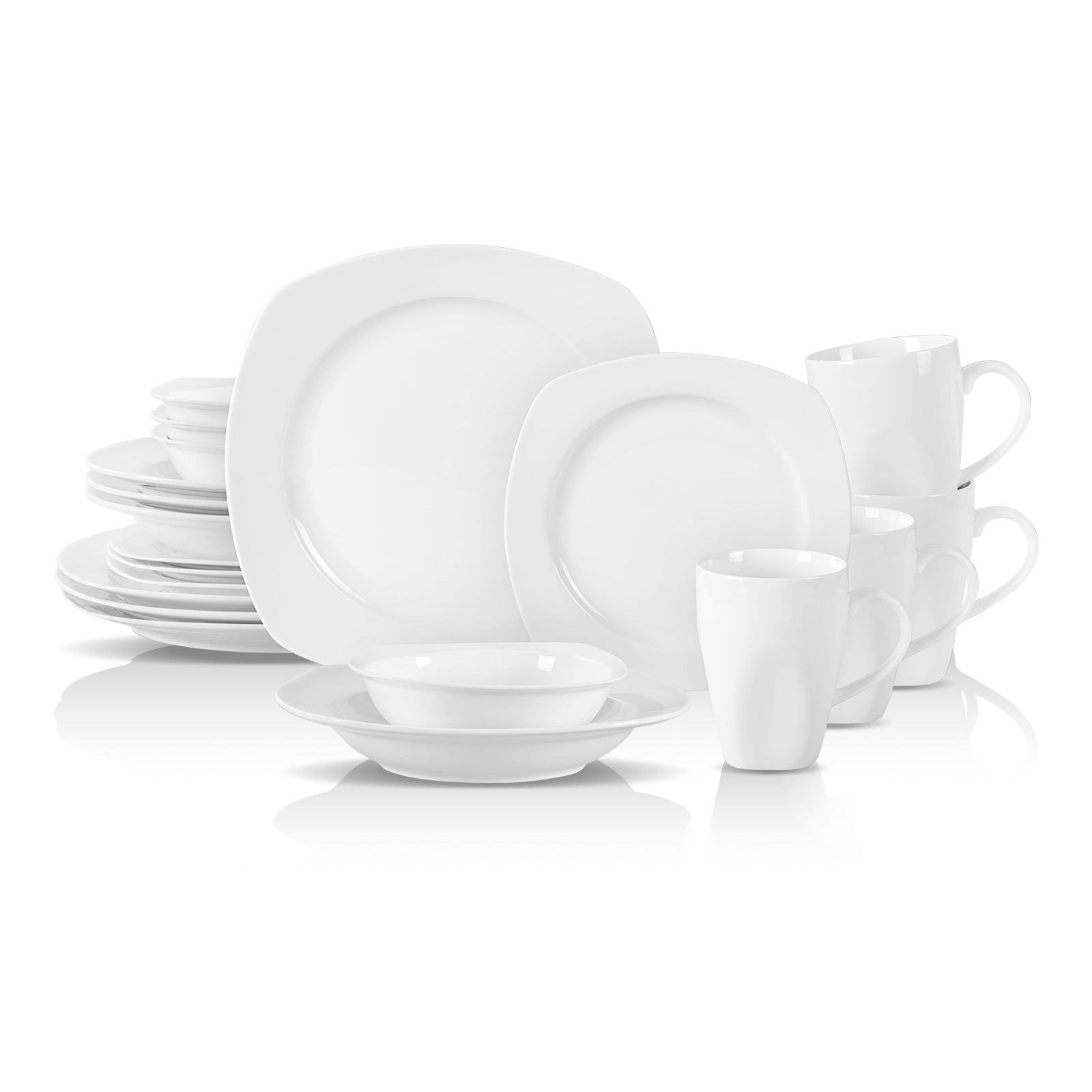 Bone China Square Coupe Shape Dinnerware Set