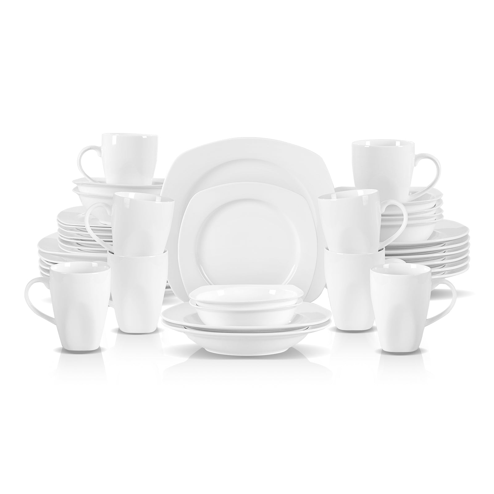 Bone China Square Coupe Shape Dinnerware Set
