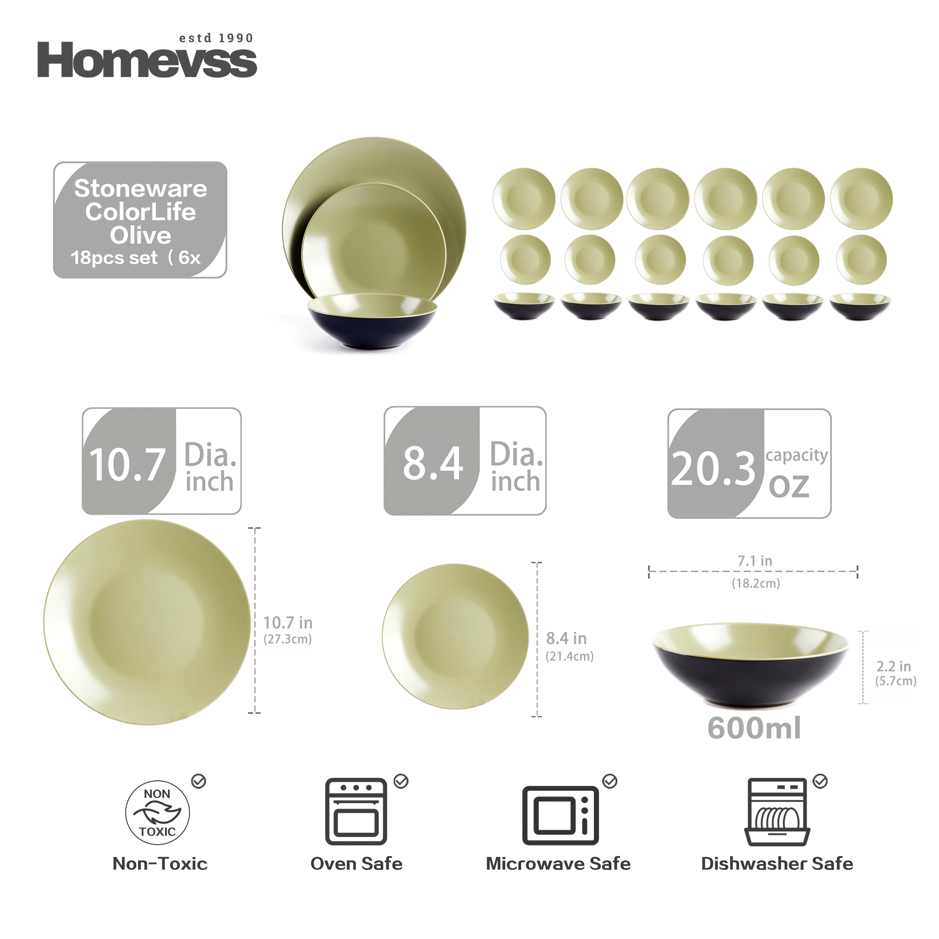 🎃Halloween-Ready🎃 Colors Life Stoneware Dinnerware Set