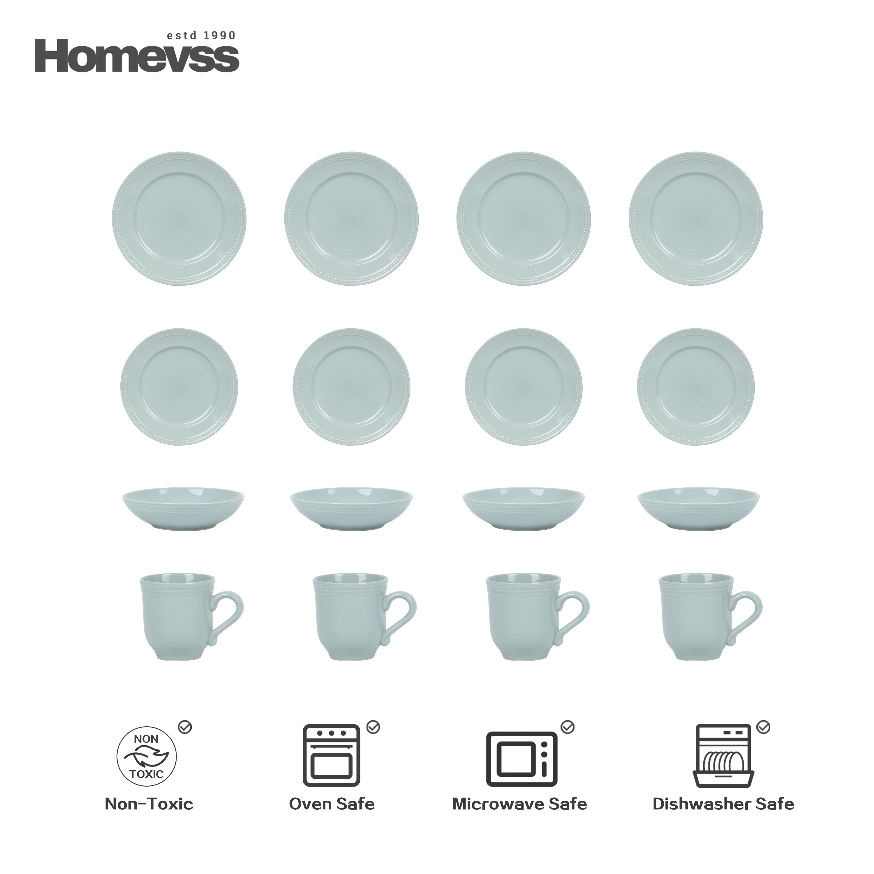 Pearl Dots Stoneware Dinnerware Set
