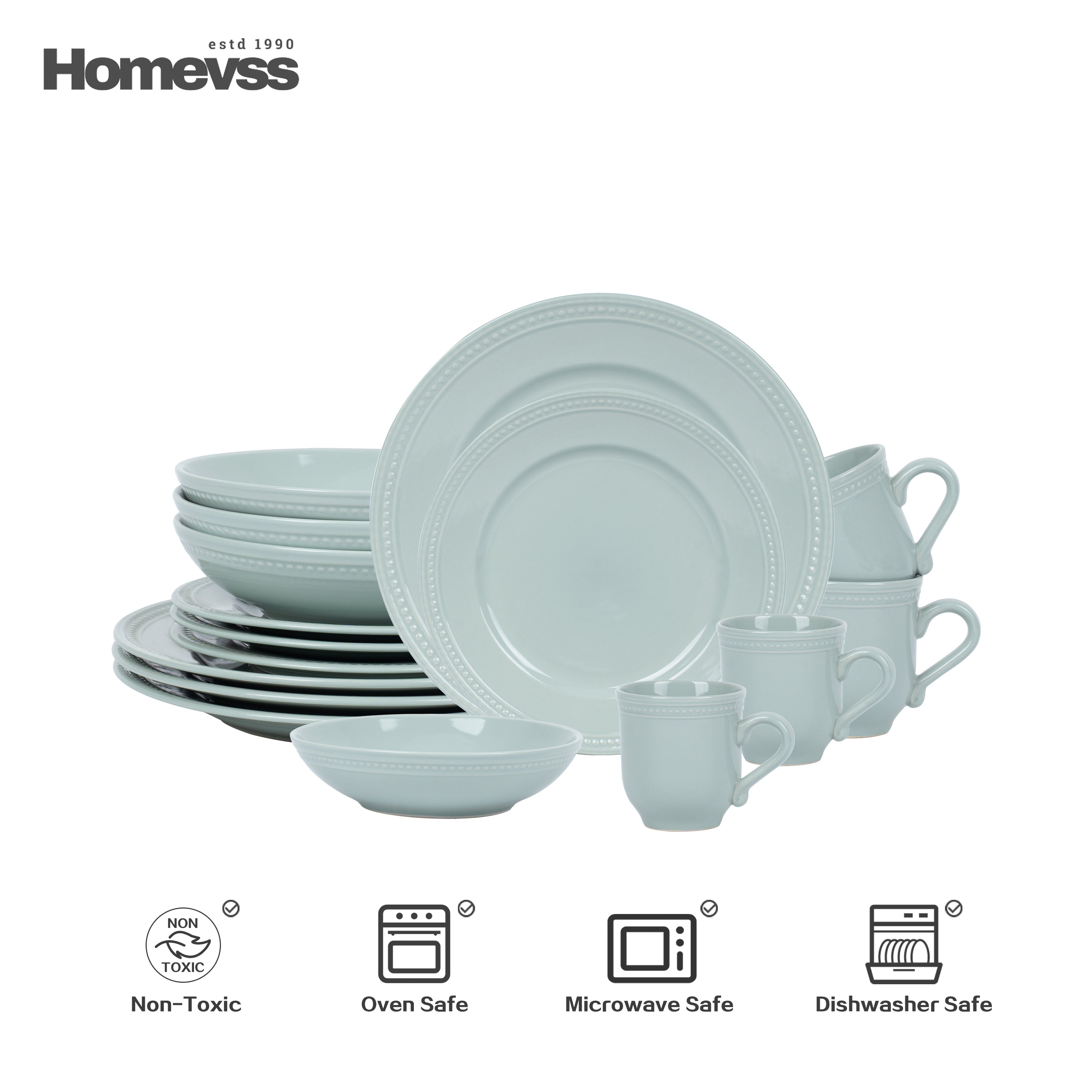 Pearl Dots Stoneware Dinnerware Set