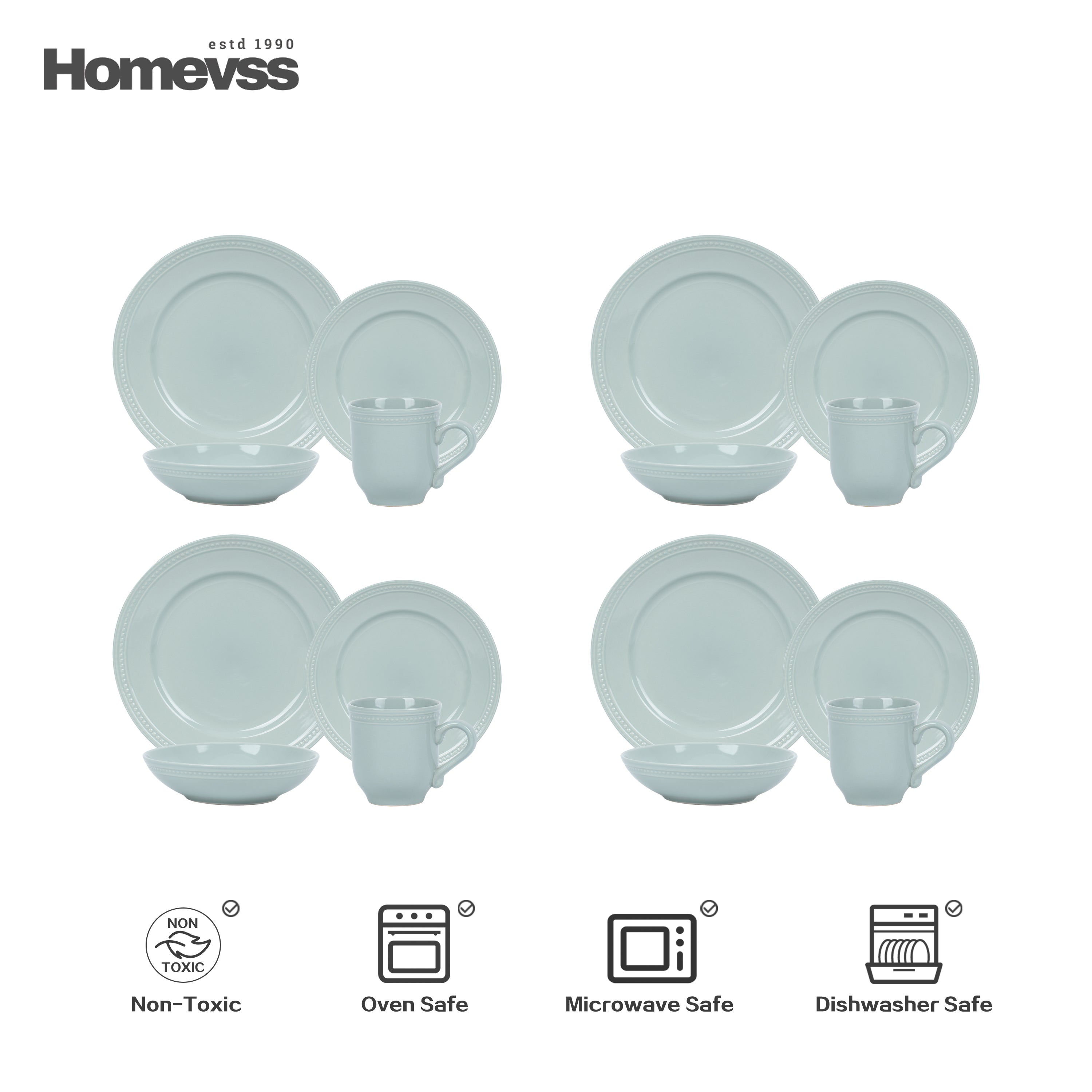 Pearl Dots Stoneware Dinnerware Set