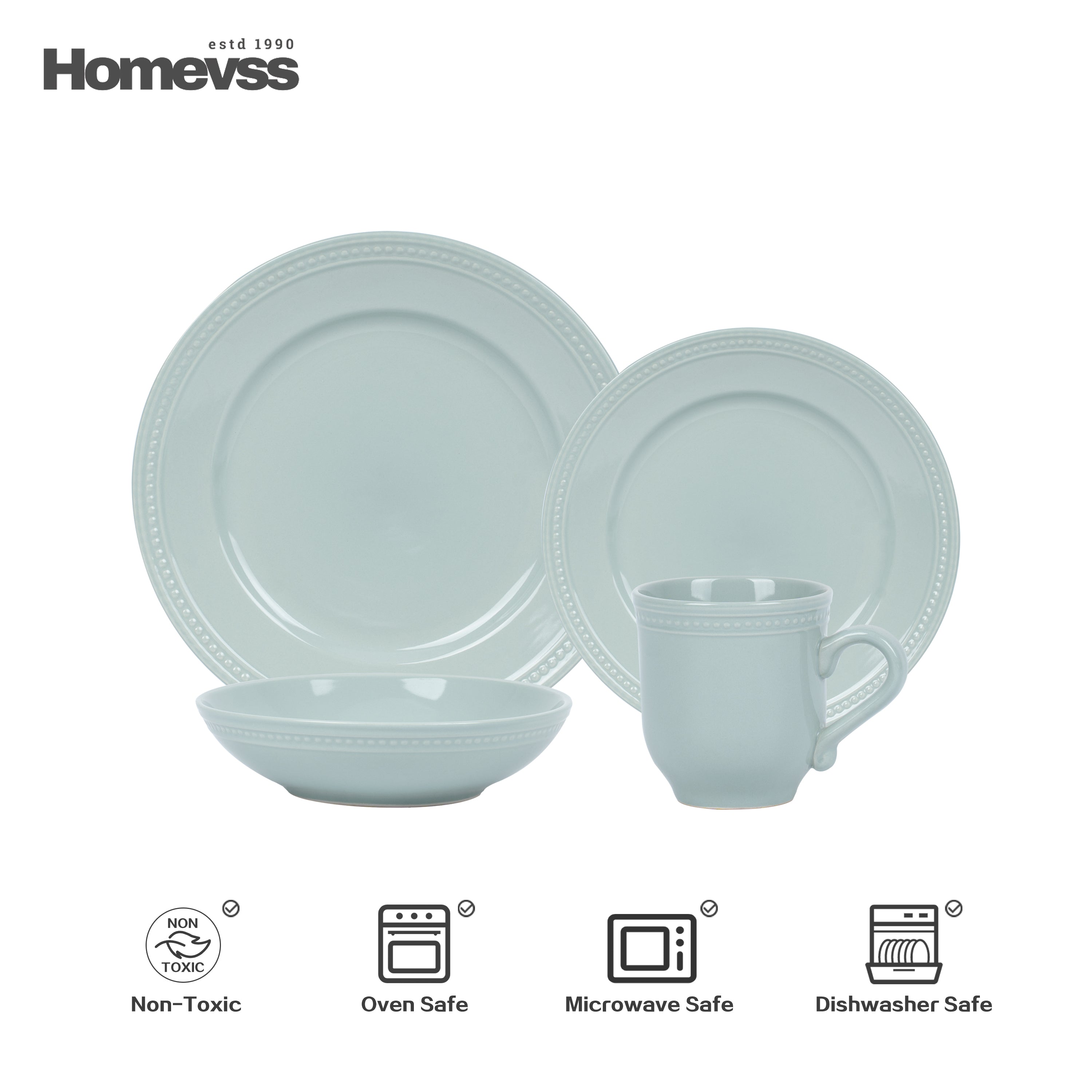 Pearl Dots Stoneware Dinnerware Set