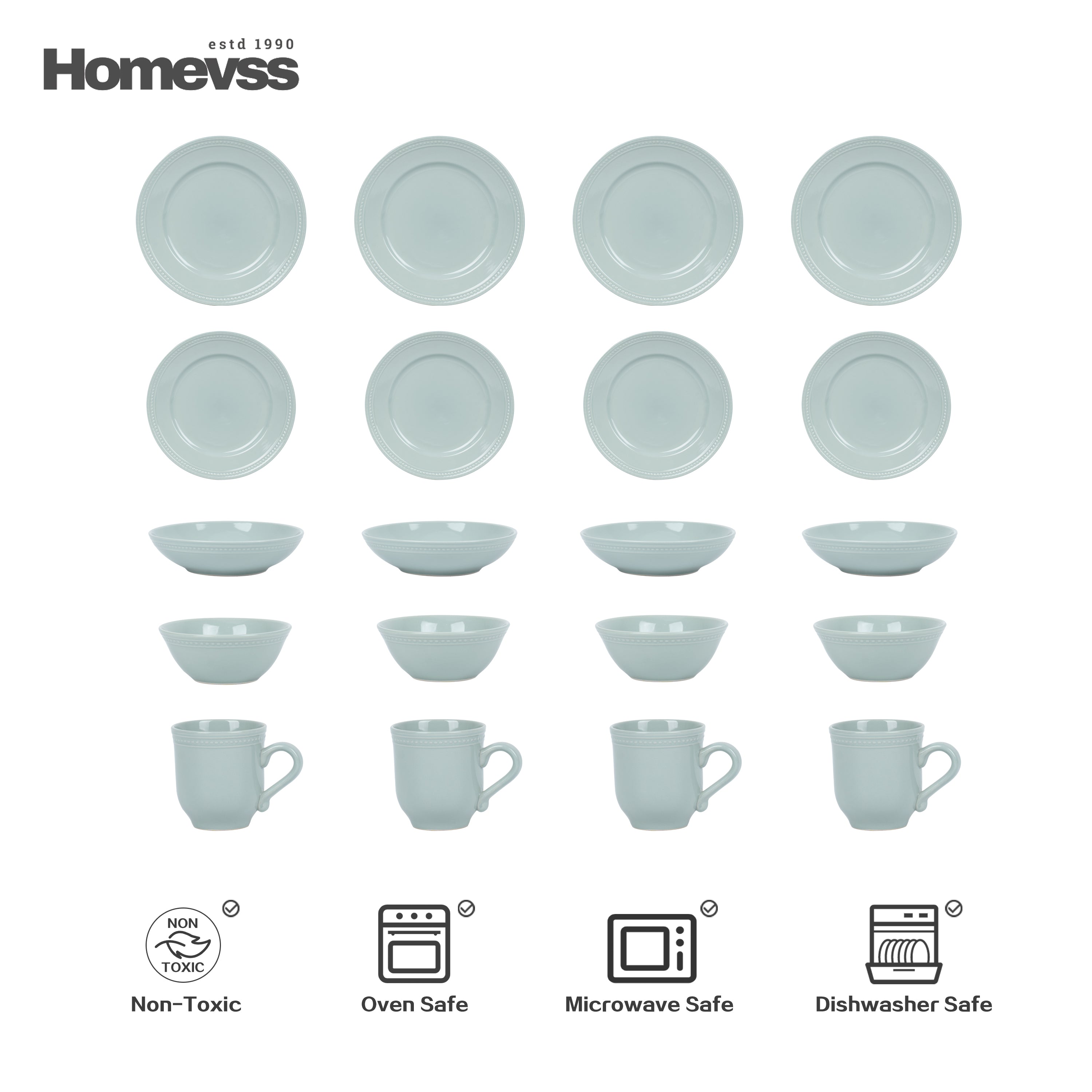 Pearl Dots Stoneware Dinnerware Set
