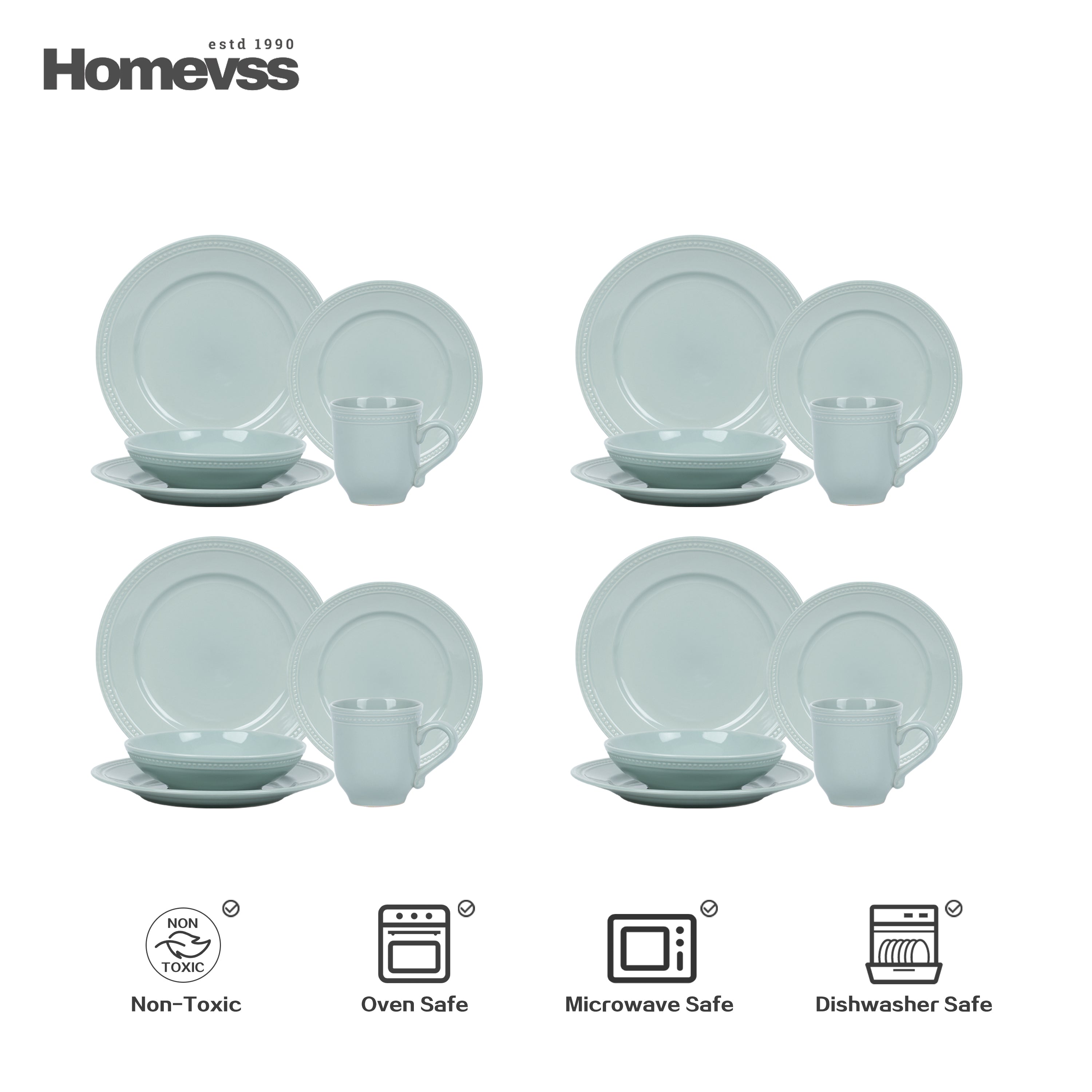 Pearl Dots Stoneware Dinnerware Set