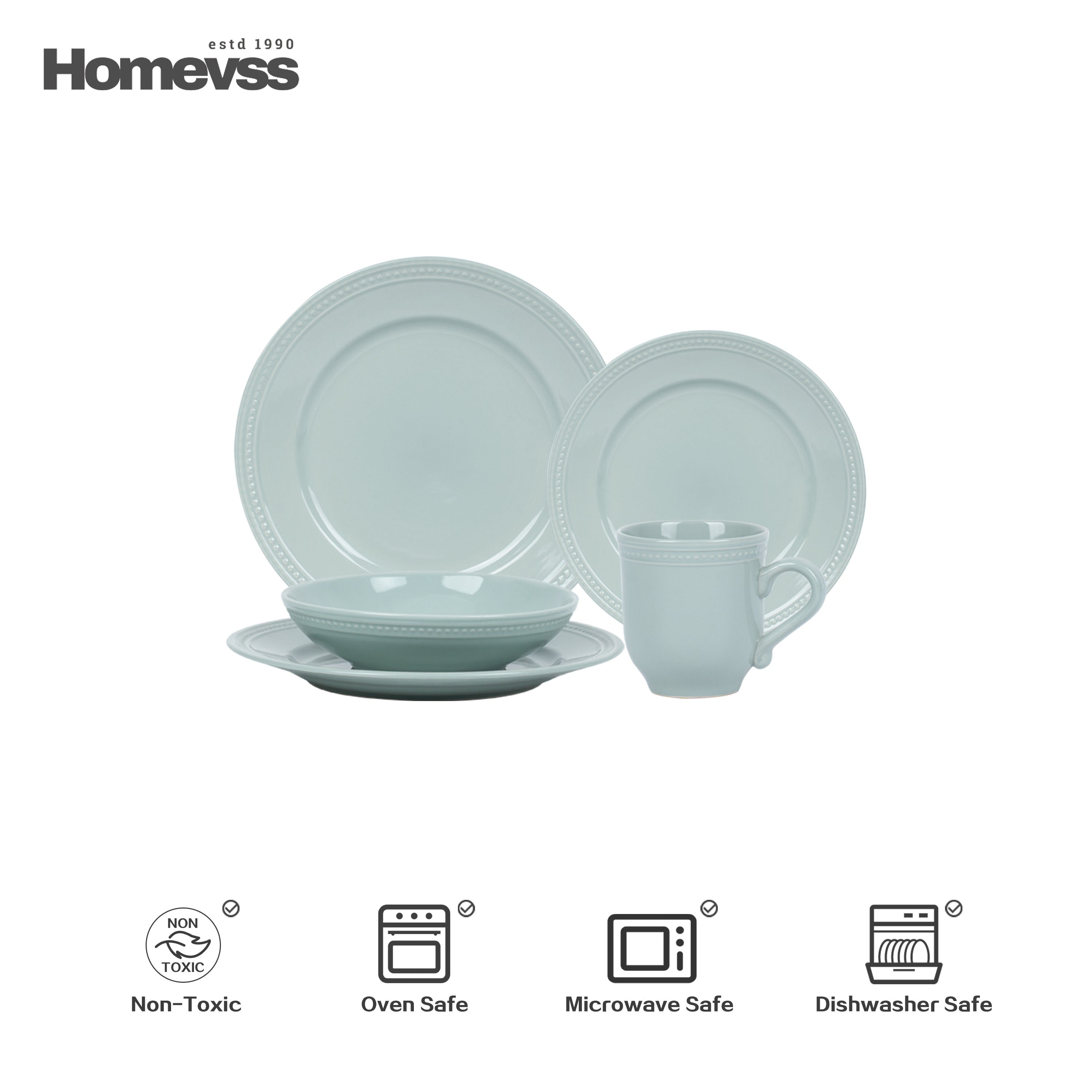 Pearl Dots Stoneware Dinnerware Set