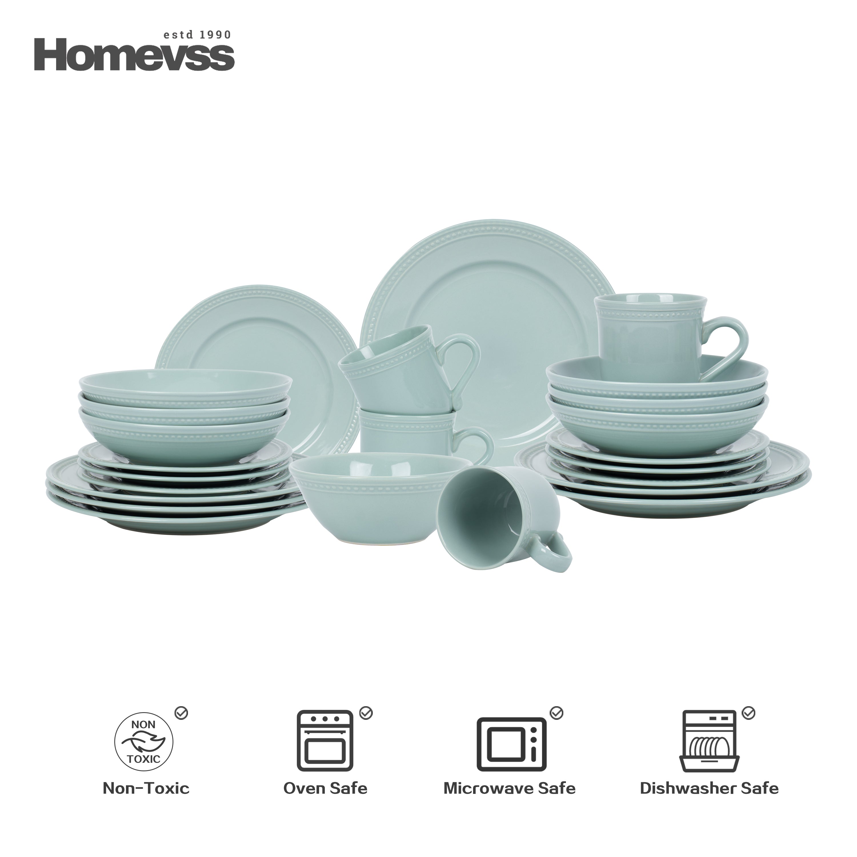 Pearl Dots Stoneware Dinnerware Set