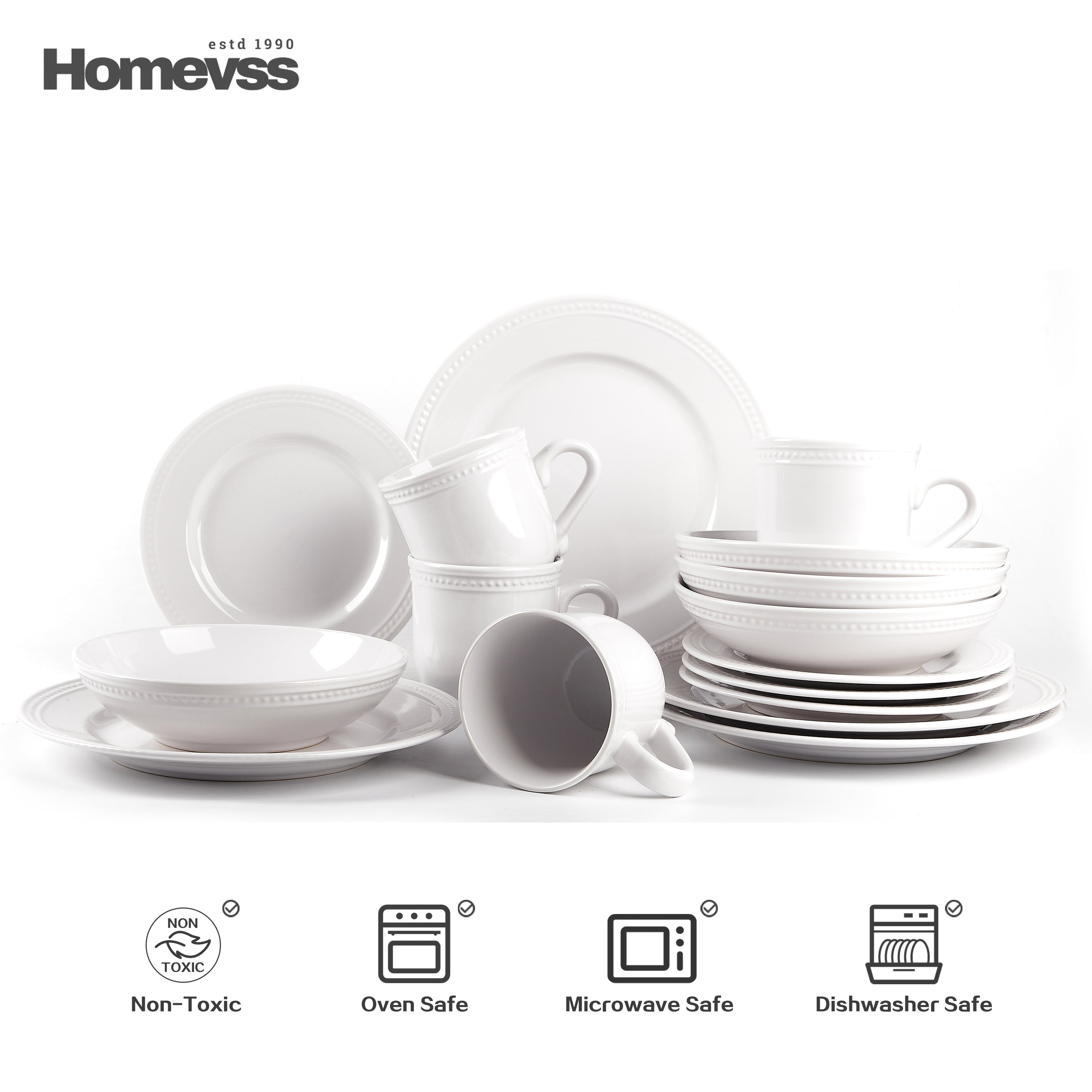 Pearl Dots Stoneware Dinnerware Set