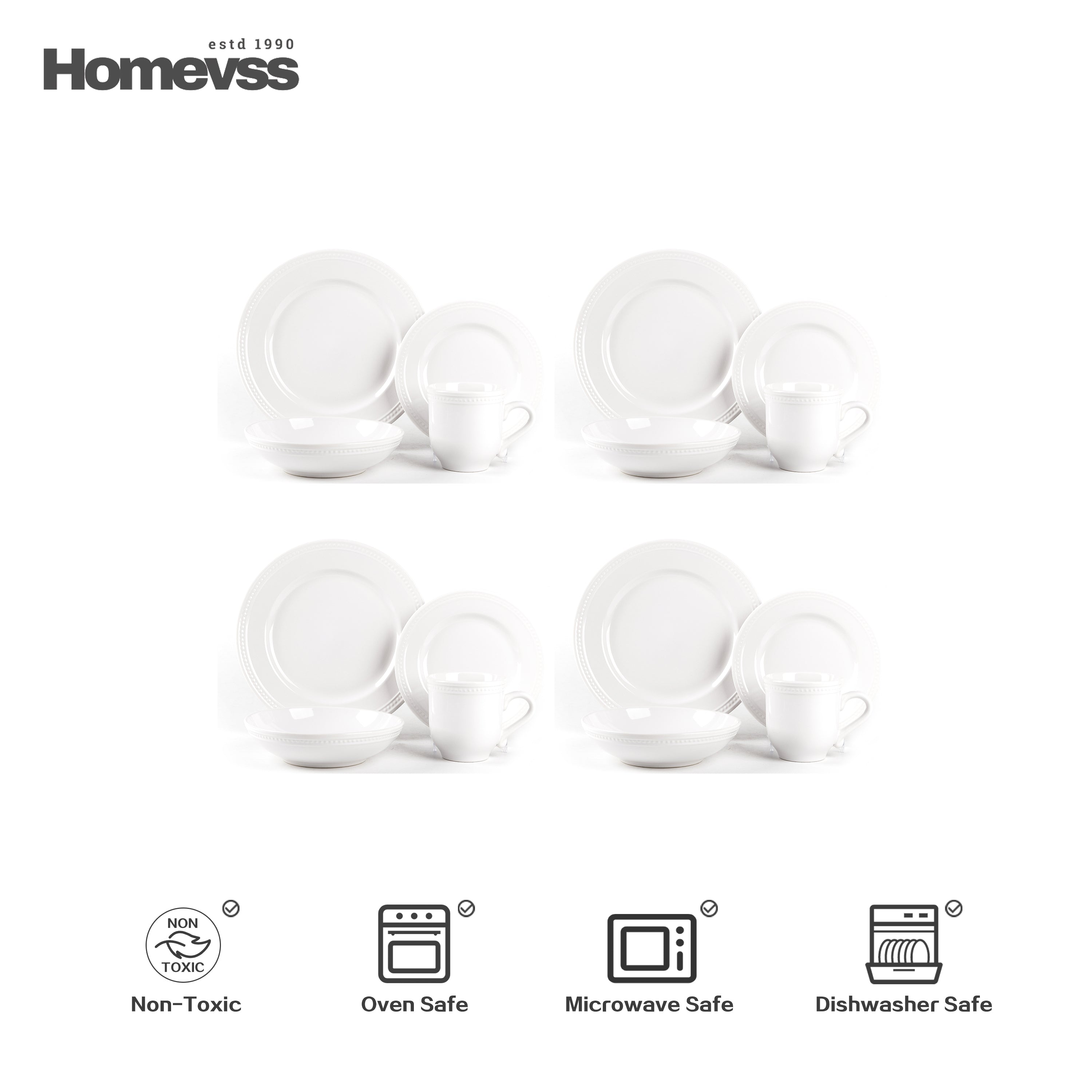 Pearl Dots Stoneware Dinnerware Set