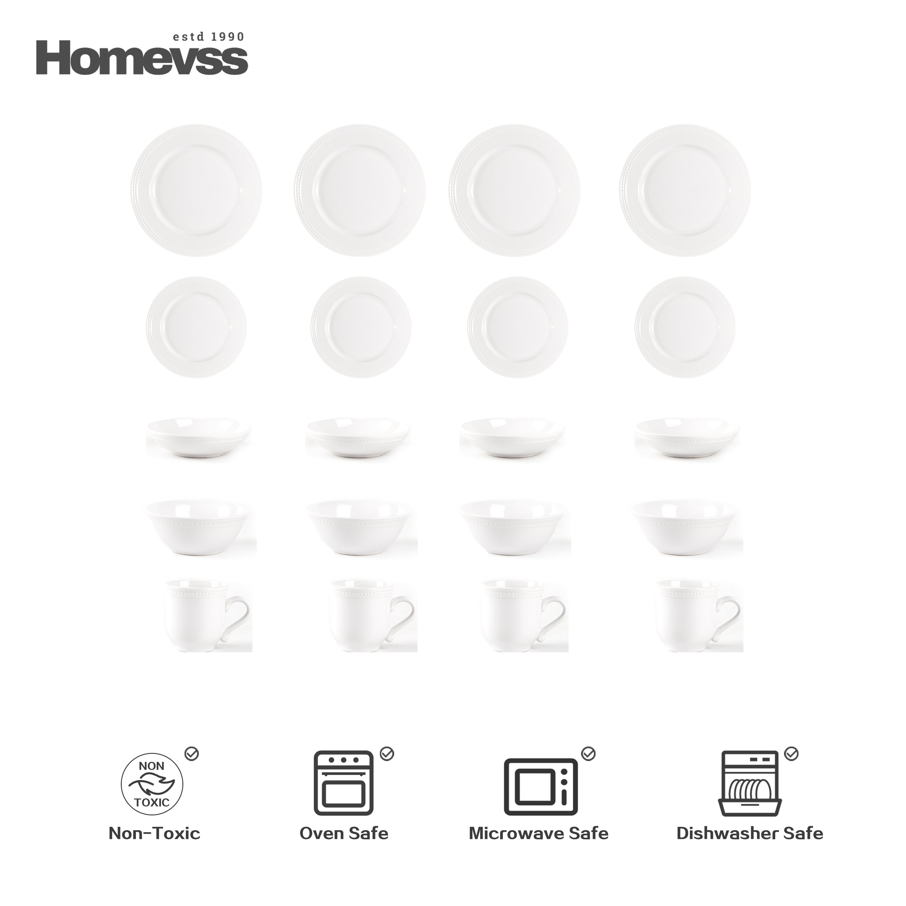 Pearl Dots Stoneware Dinnerware Set