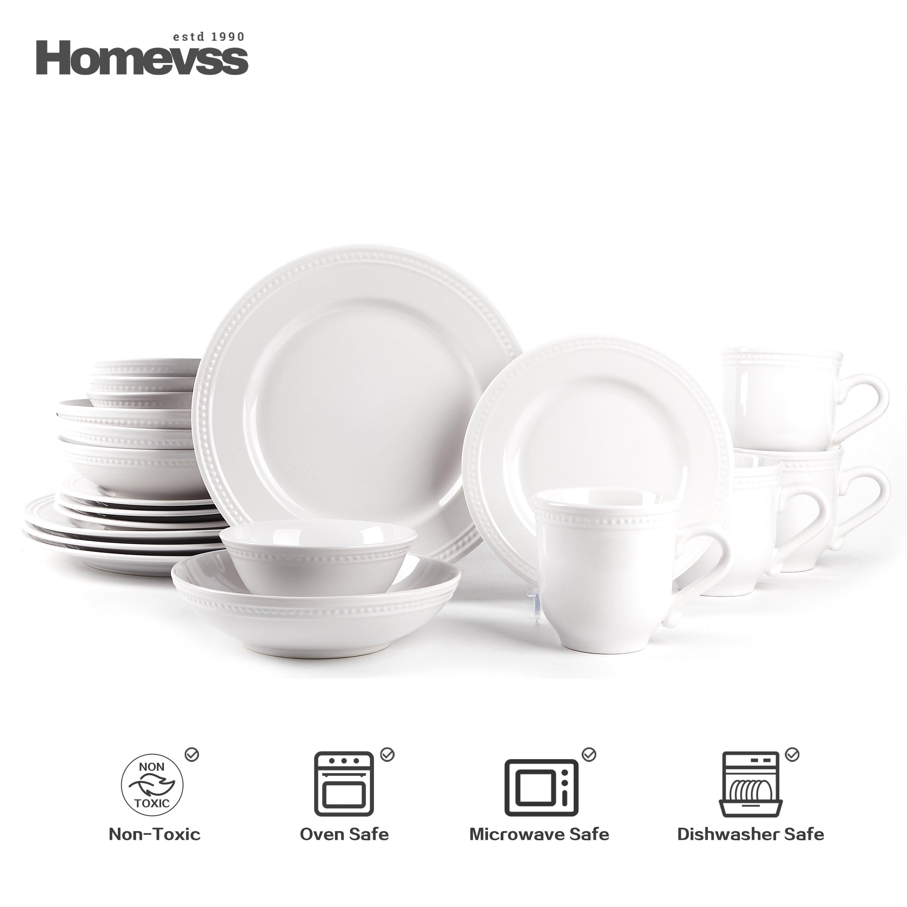 Pearl Dots Stoneware Dinnerware Set