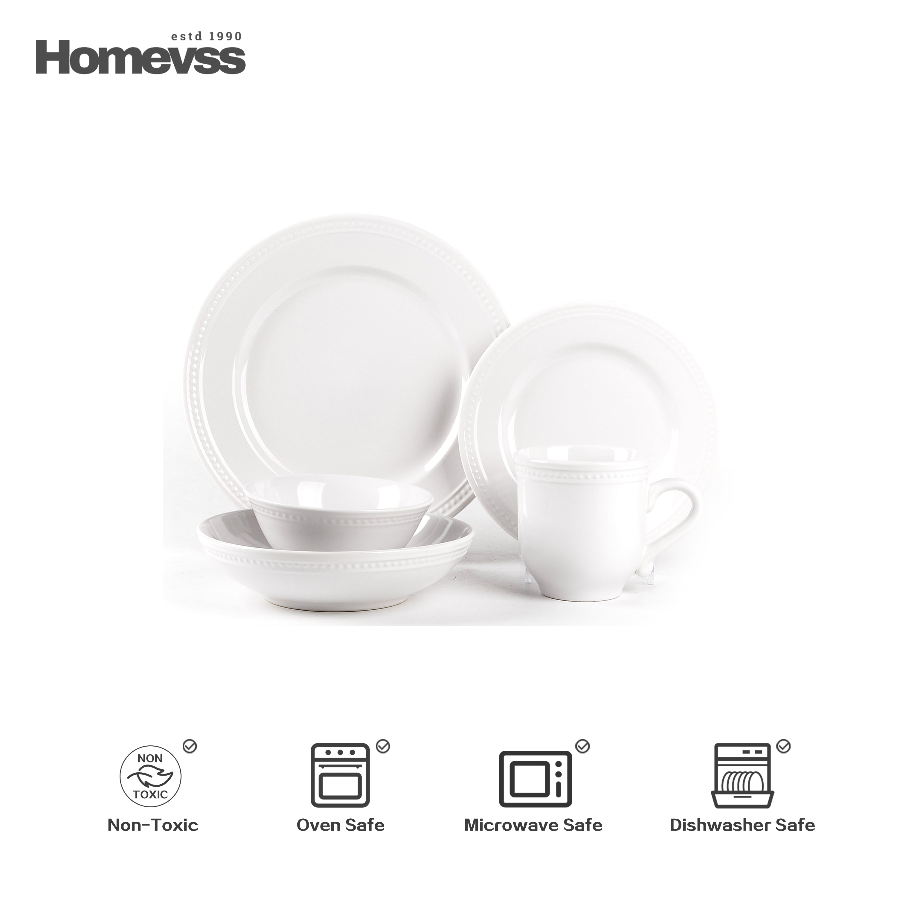 Pearl Dots Stoneware Dinnerware Set