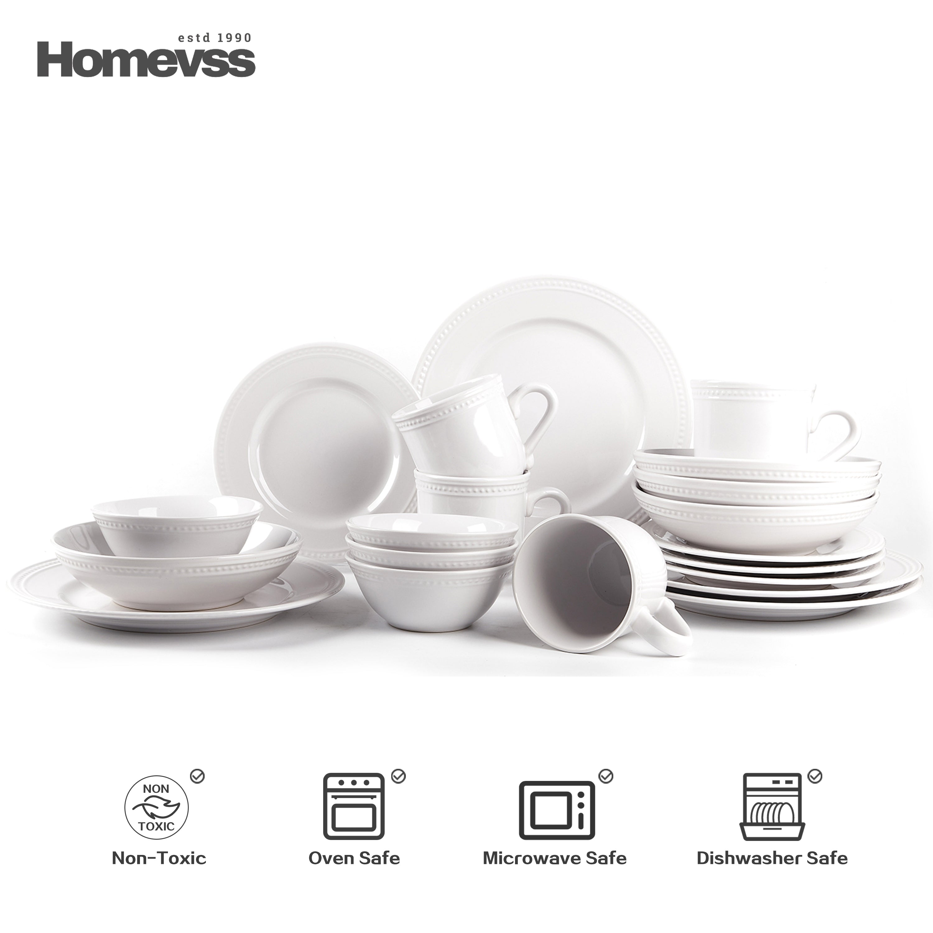 Pearl Dots Stoneware Dinnerware Set