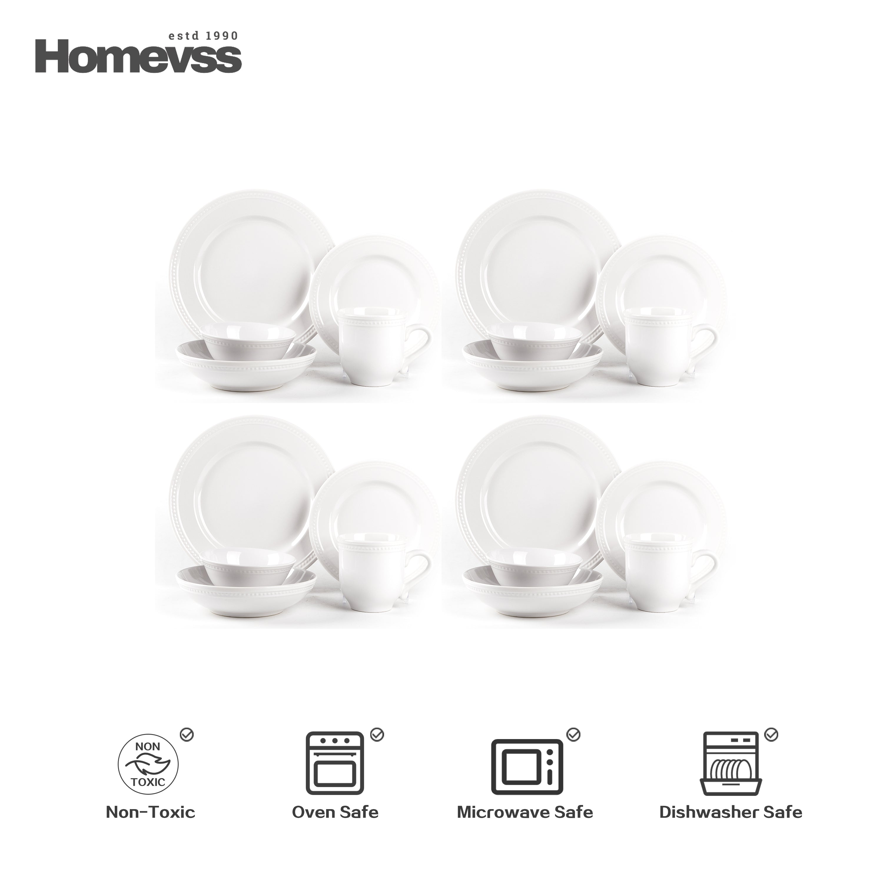 Pearl Dots Stoneware Dinnerware Set