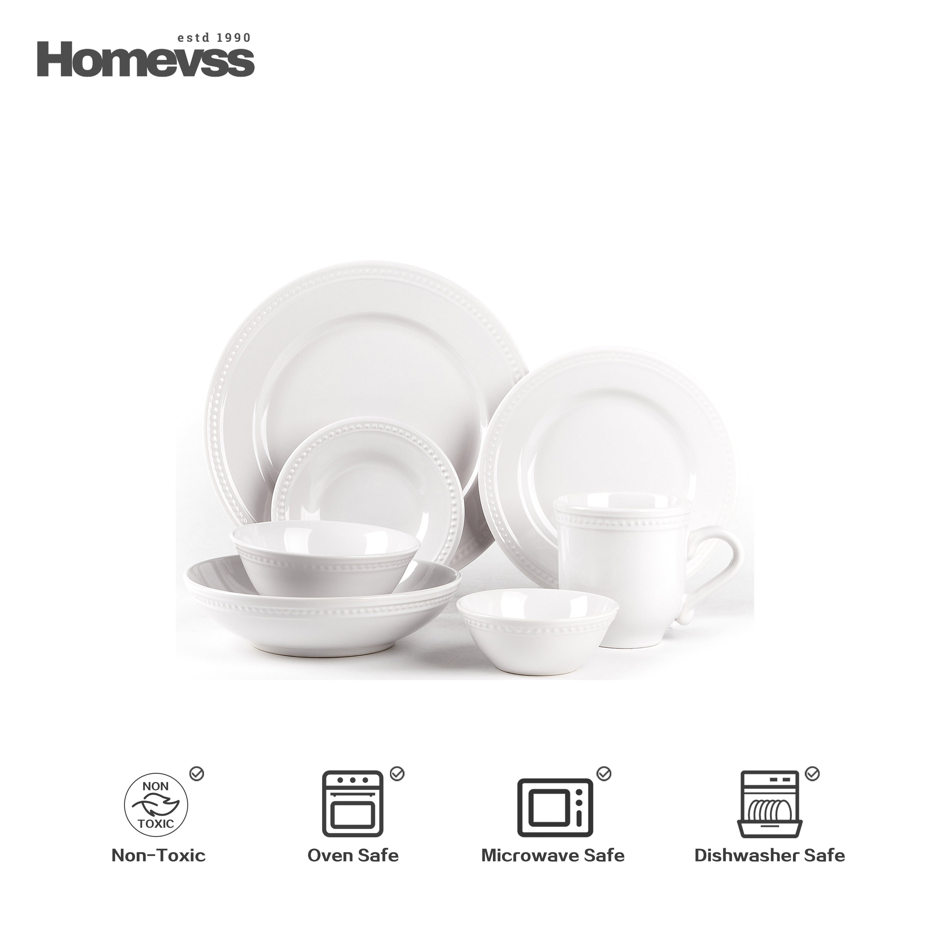 Pearl Dots Stoneware Dinnerware Set