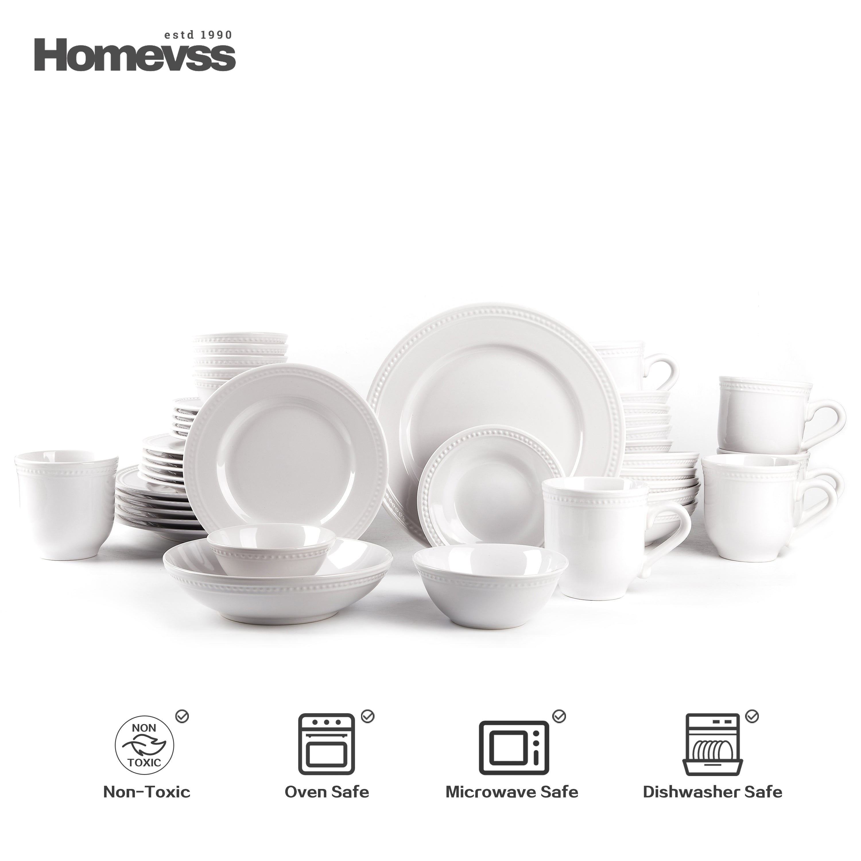 Pearl Dots Stoneware Dinnerware Set