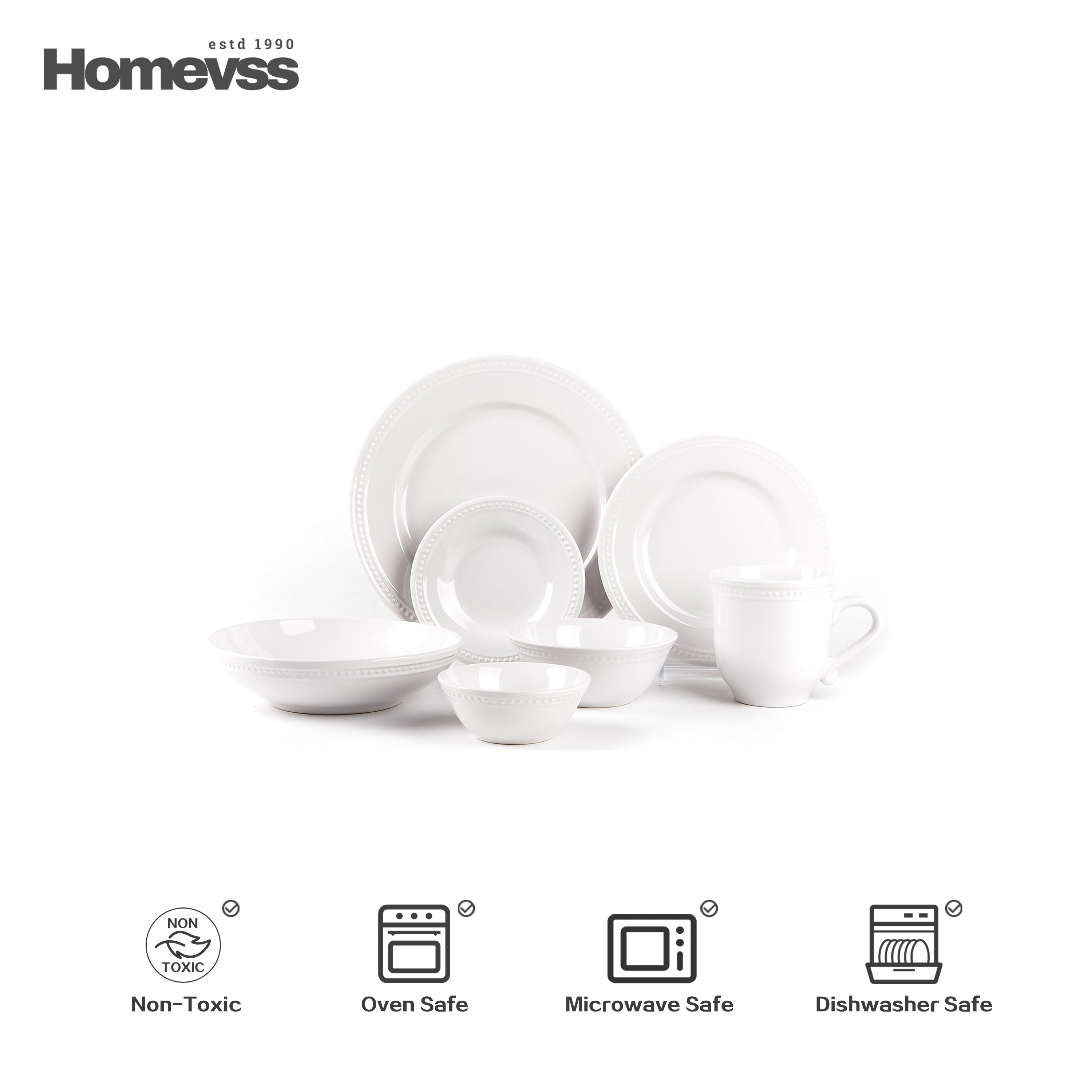 Pearl Dots Stoneware Dinnerware Set