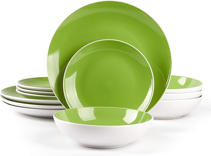 🎃Halloween-Ready🎃Stoneware Coupe Shape Dinnerware Set