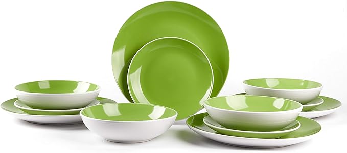 🎃Halloween-Ready🎃Stoneware Coupe Shape Dinnerware Set