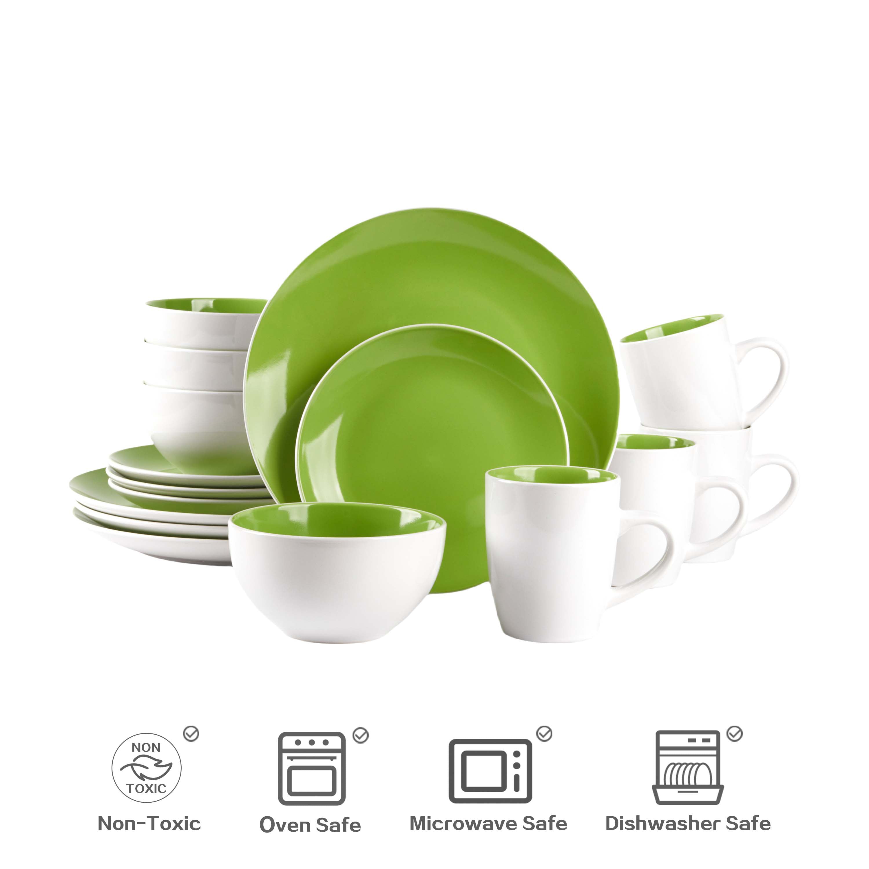🎃Halloween-Ready🎃Stoneware Coupe Shape Dinnerware Set