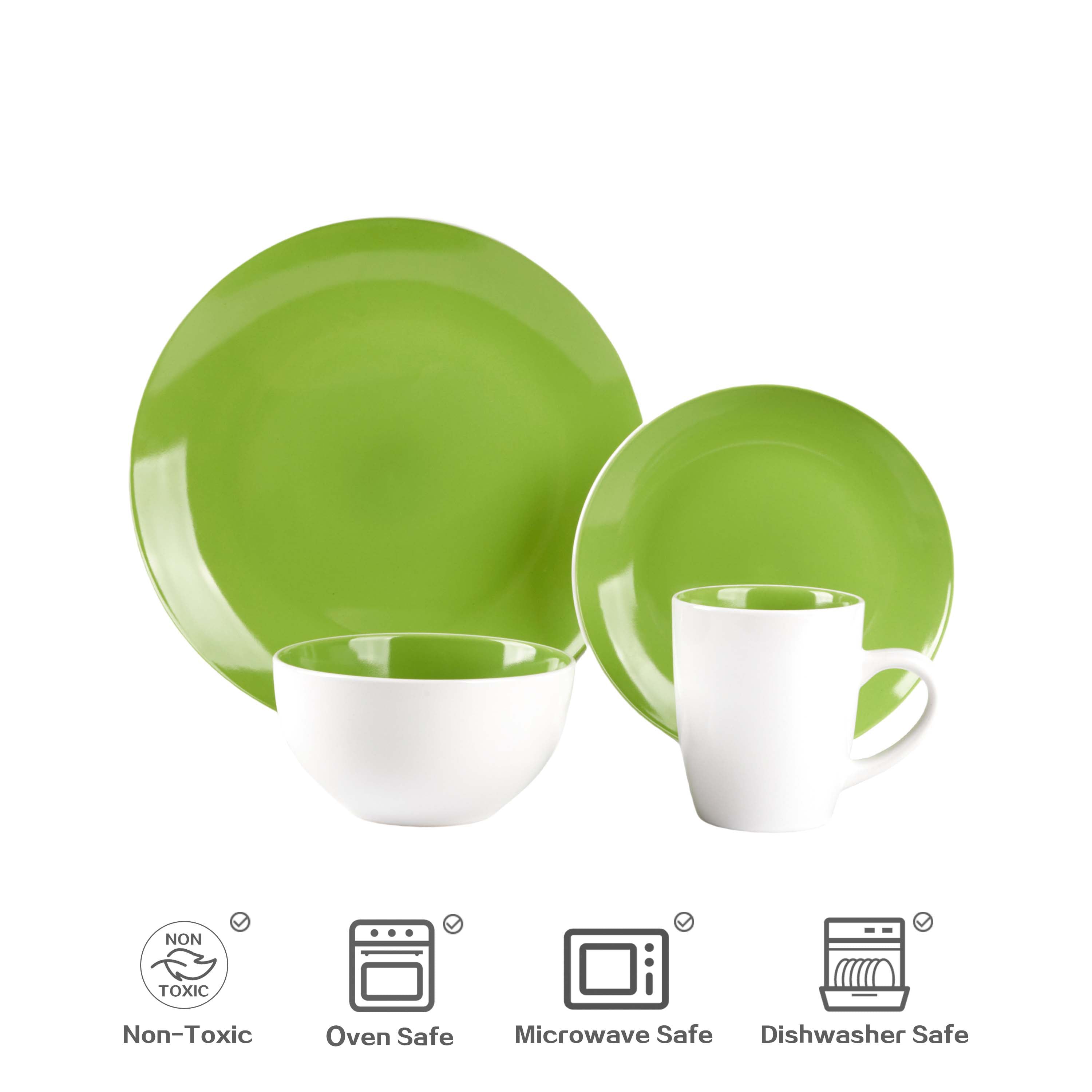 🎃Halloween-Ready🎃Stoneware Coupe Shape Dinnerware Set