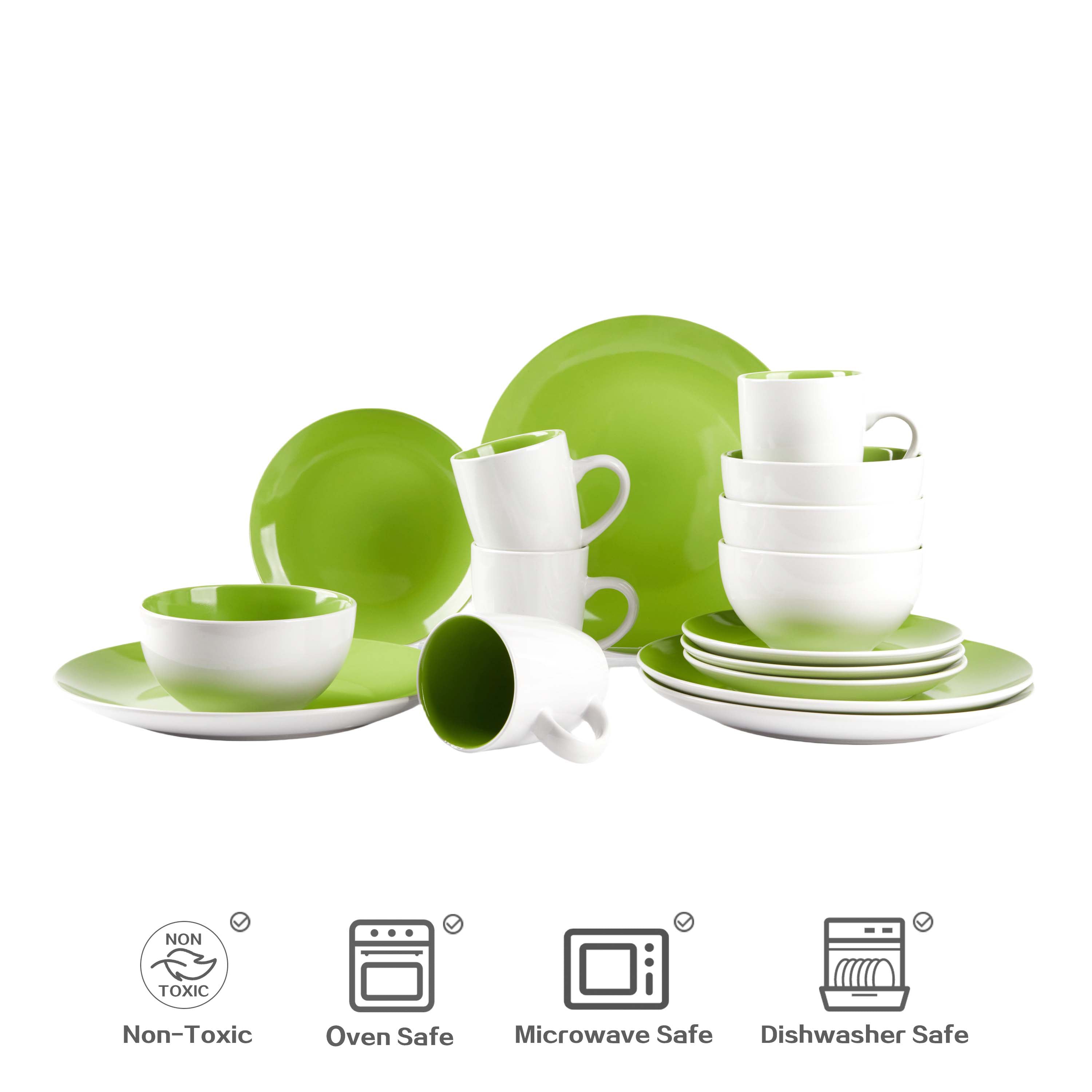 🎃Halloween-Ready🎃Stoneware Coupe Shape Dinnerware Set