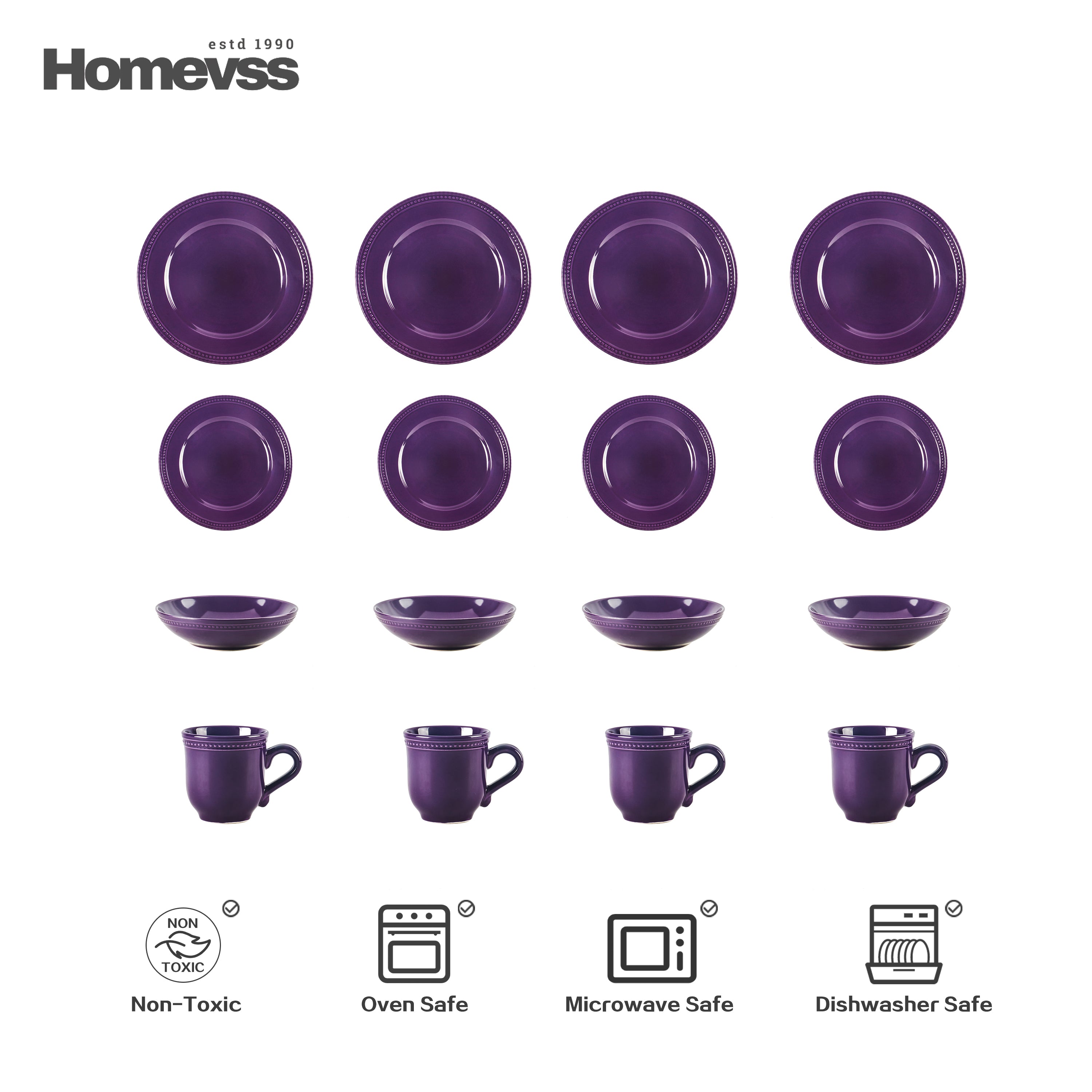 Pearl Dots Stoneware Dinnerware Set