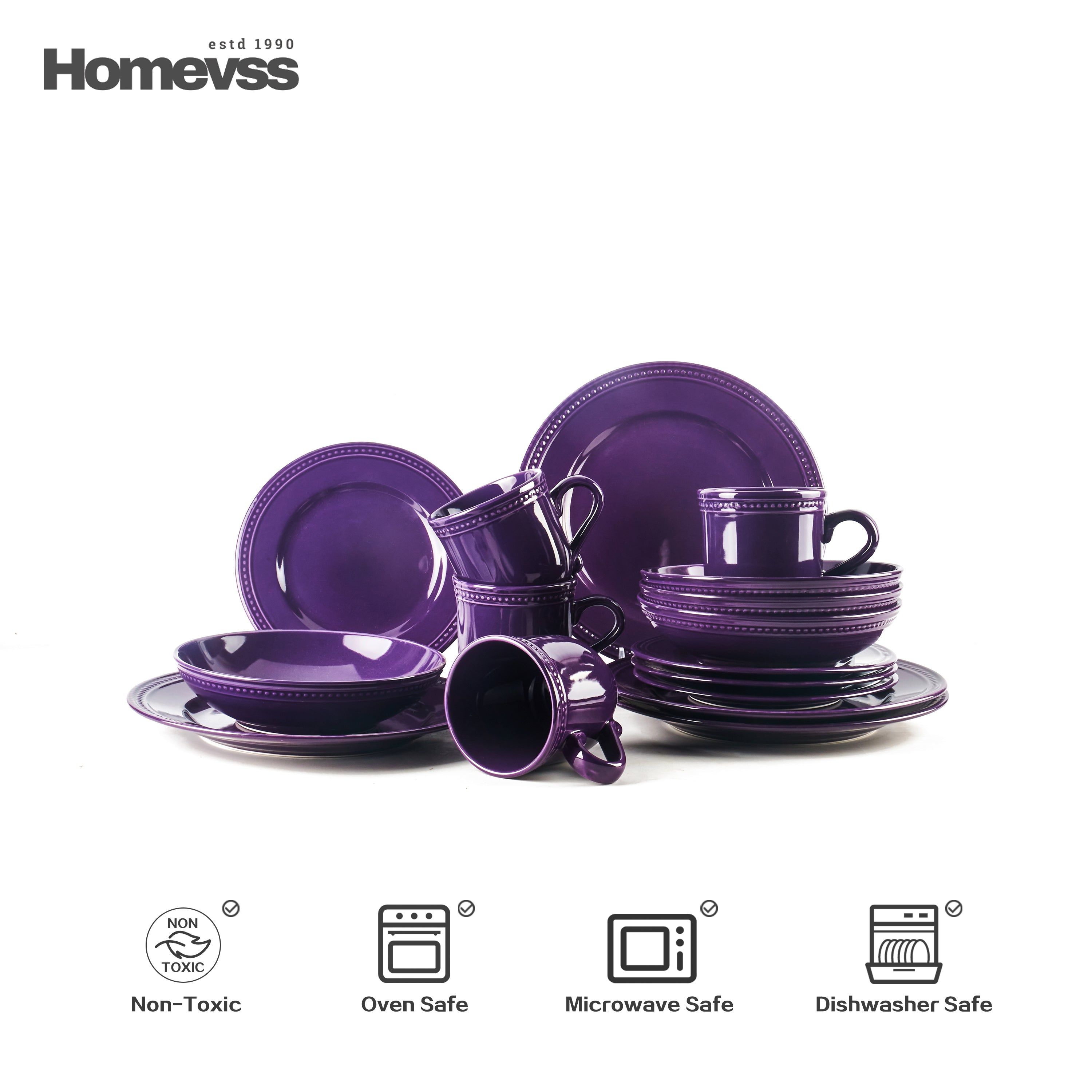Pearl Dots Stoneware Dinnerware Set