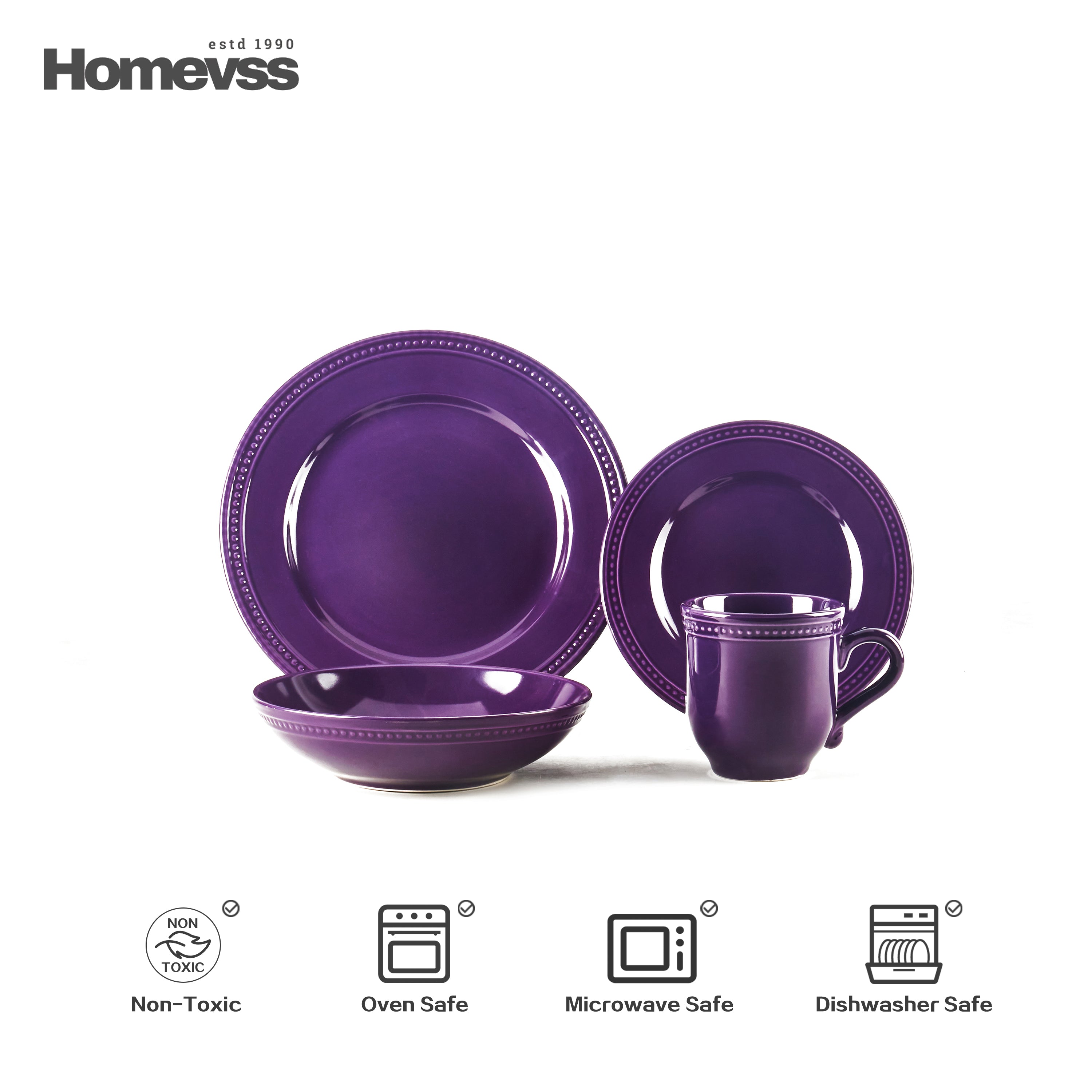 Pearl Dots Stoneware Dinnerware Set