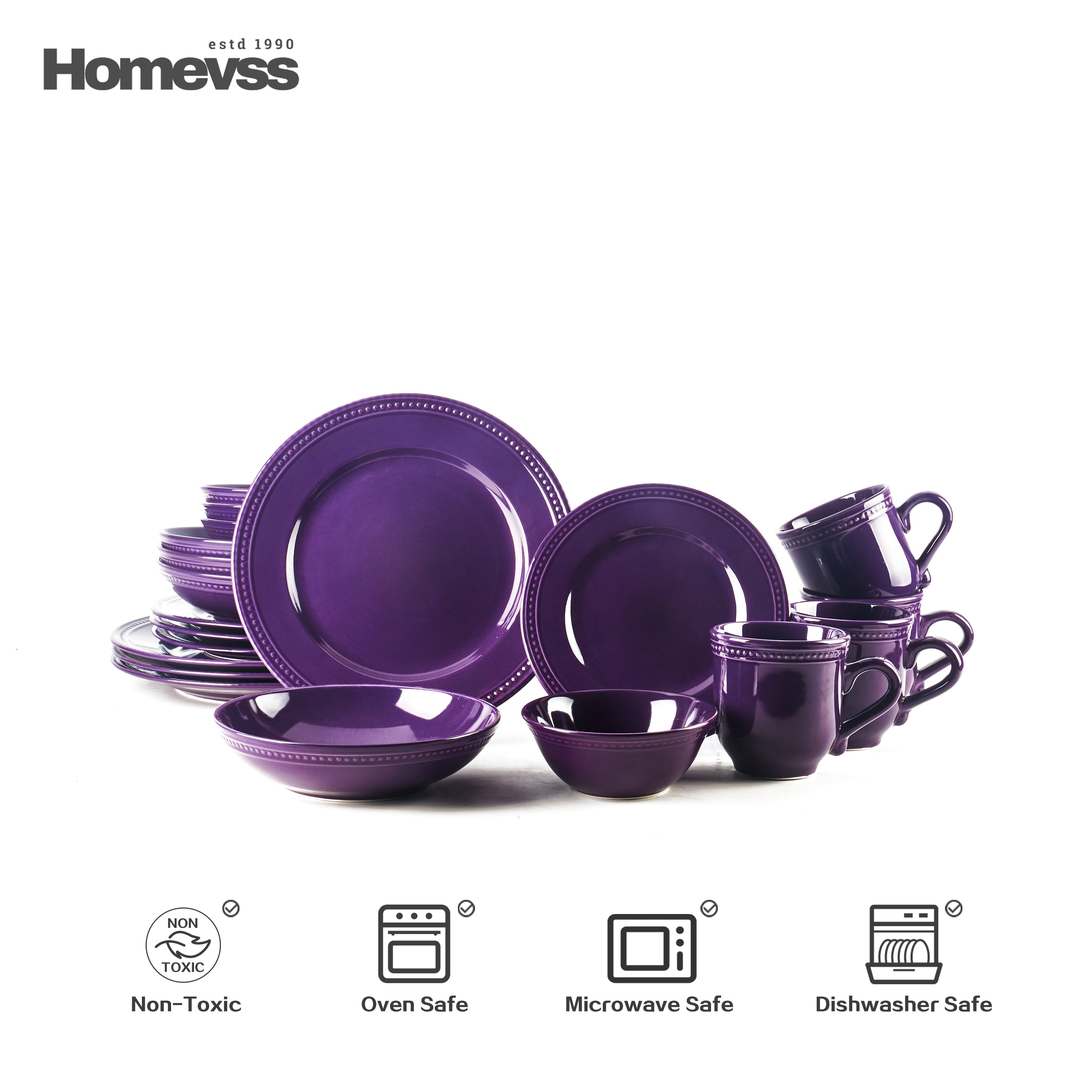 Pearl Dots Stoneware Dinnerware Set