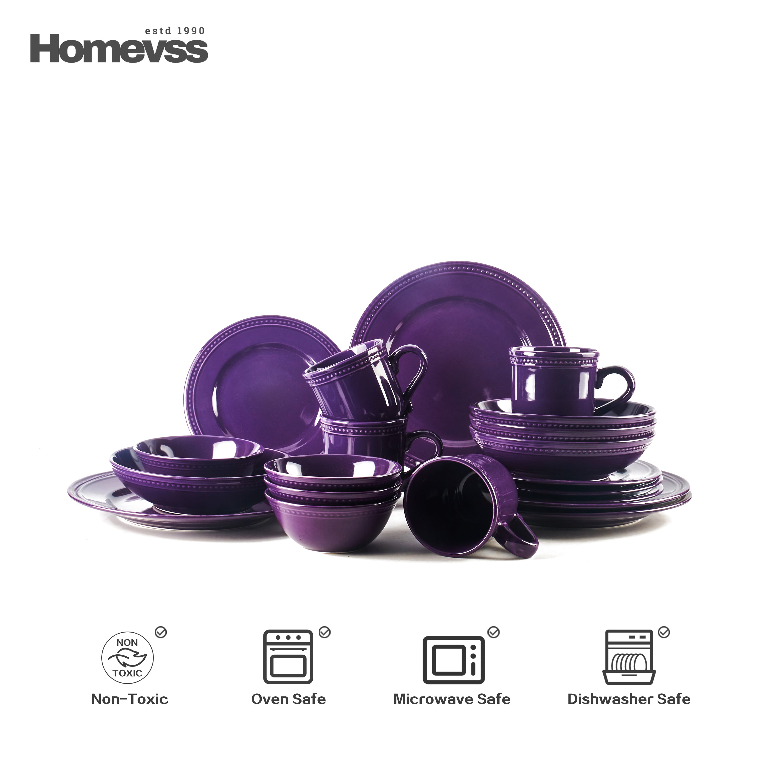 Pearl Dots Stoneware Dinnerware Set