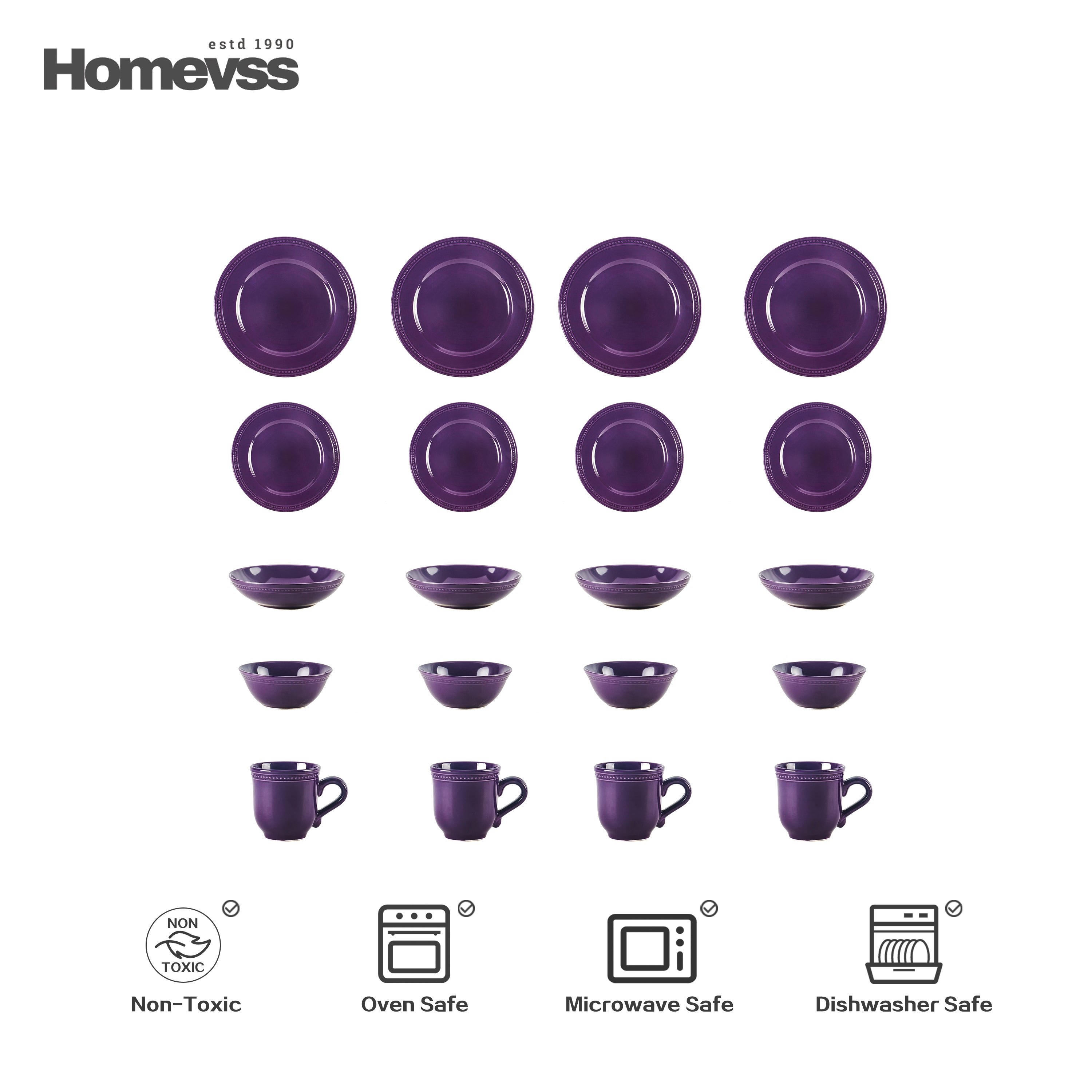 Pearl Dots Stoneware Dinnerware Set