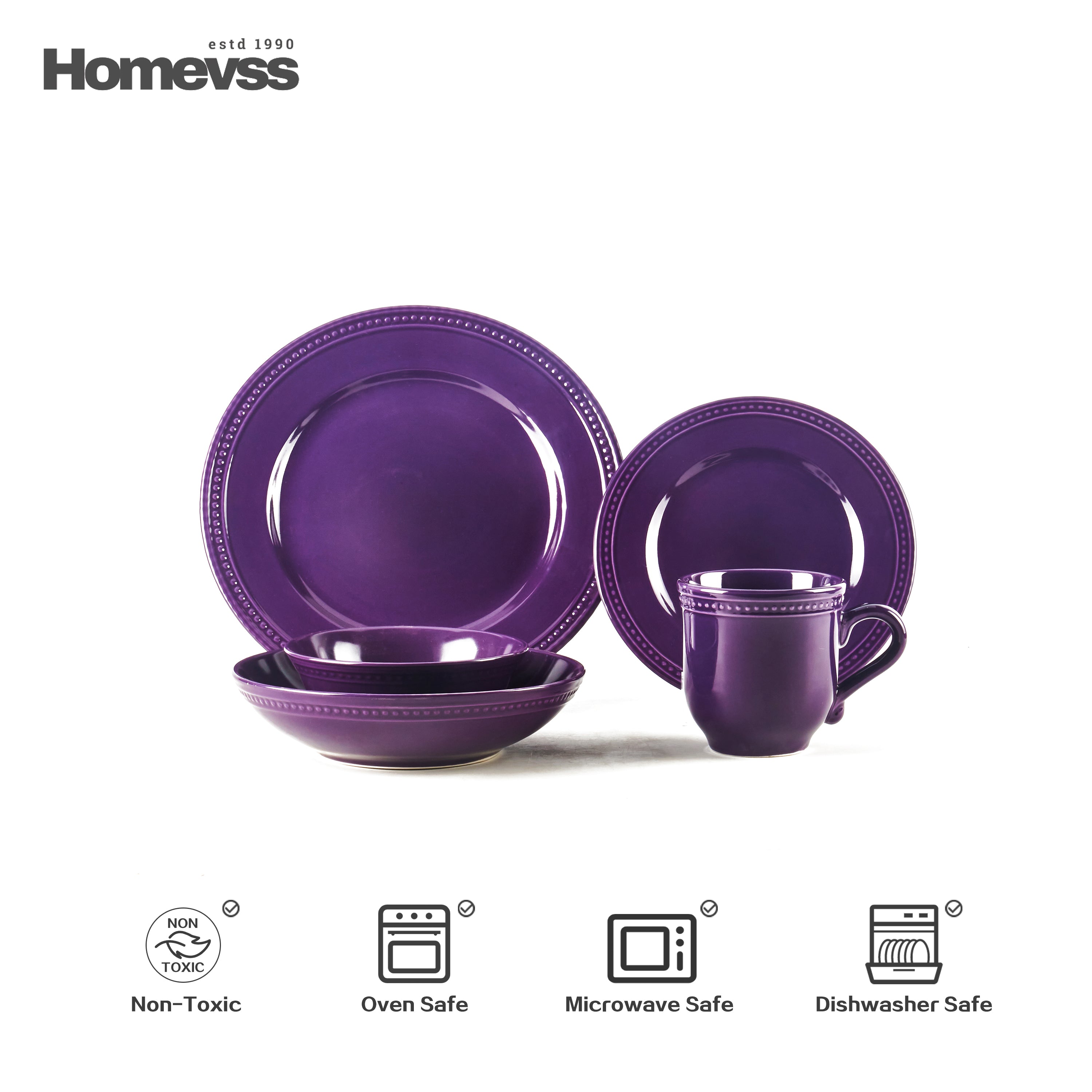 Pearl Dots Stoneware Dinnerware Set