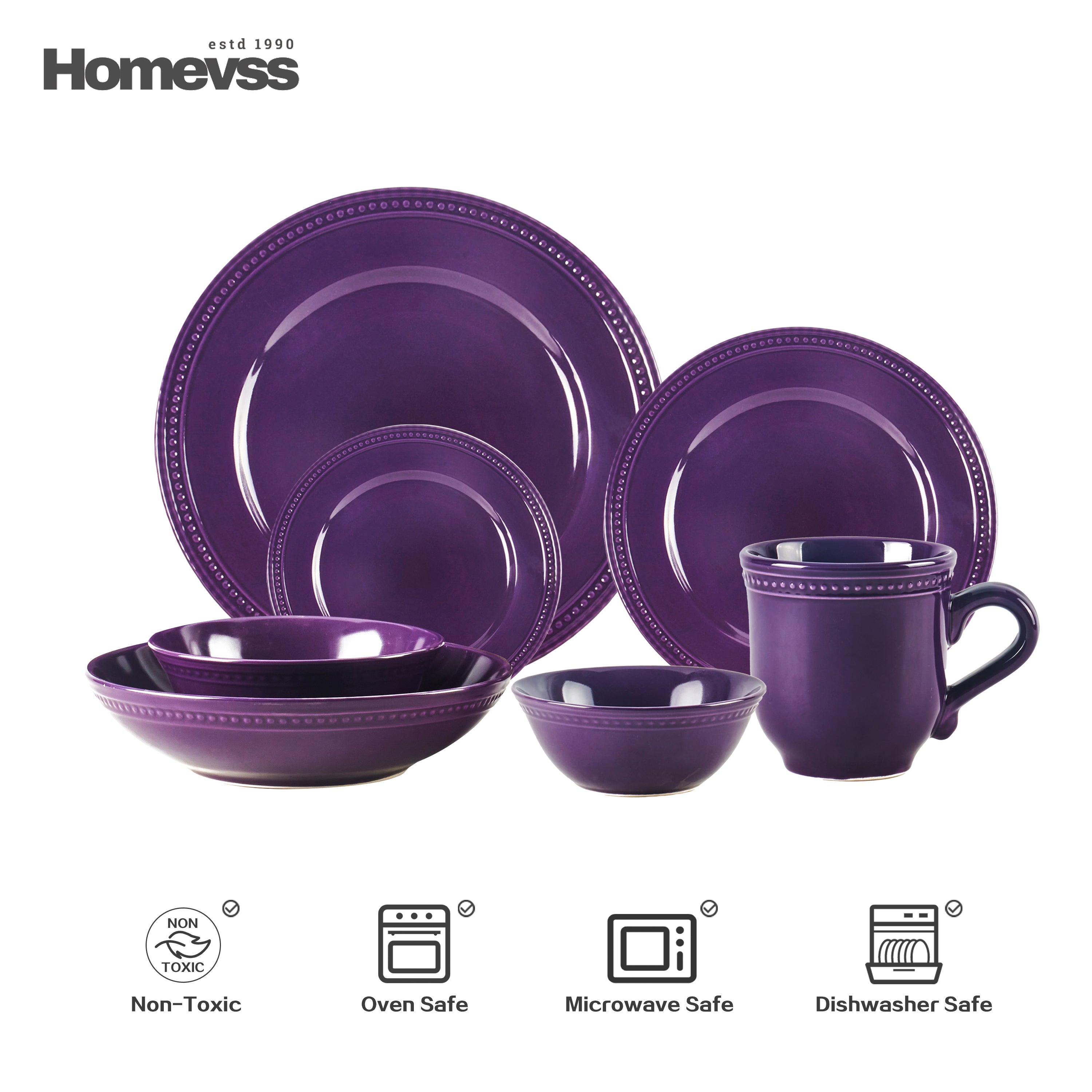 Pearl Dots Stoneware Dinnerware Set