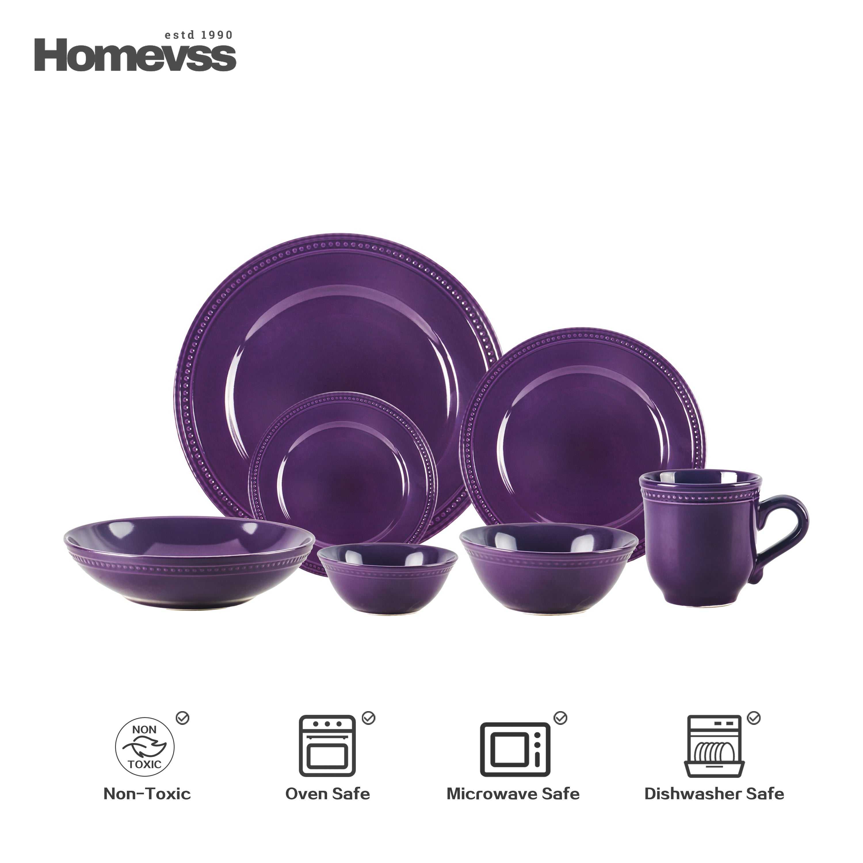 Pearl Dots Stoneware Dinnerware Set