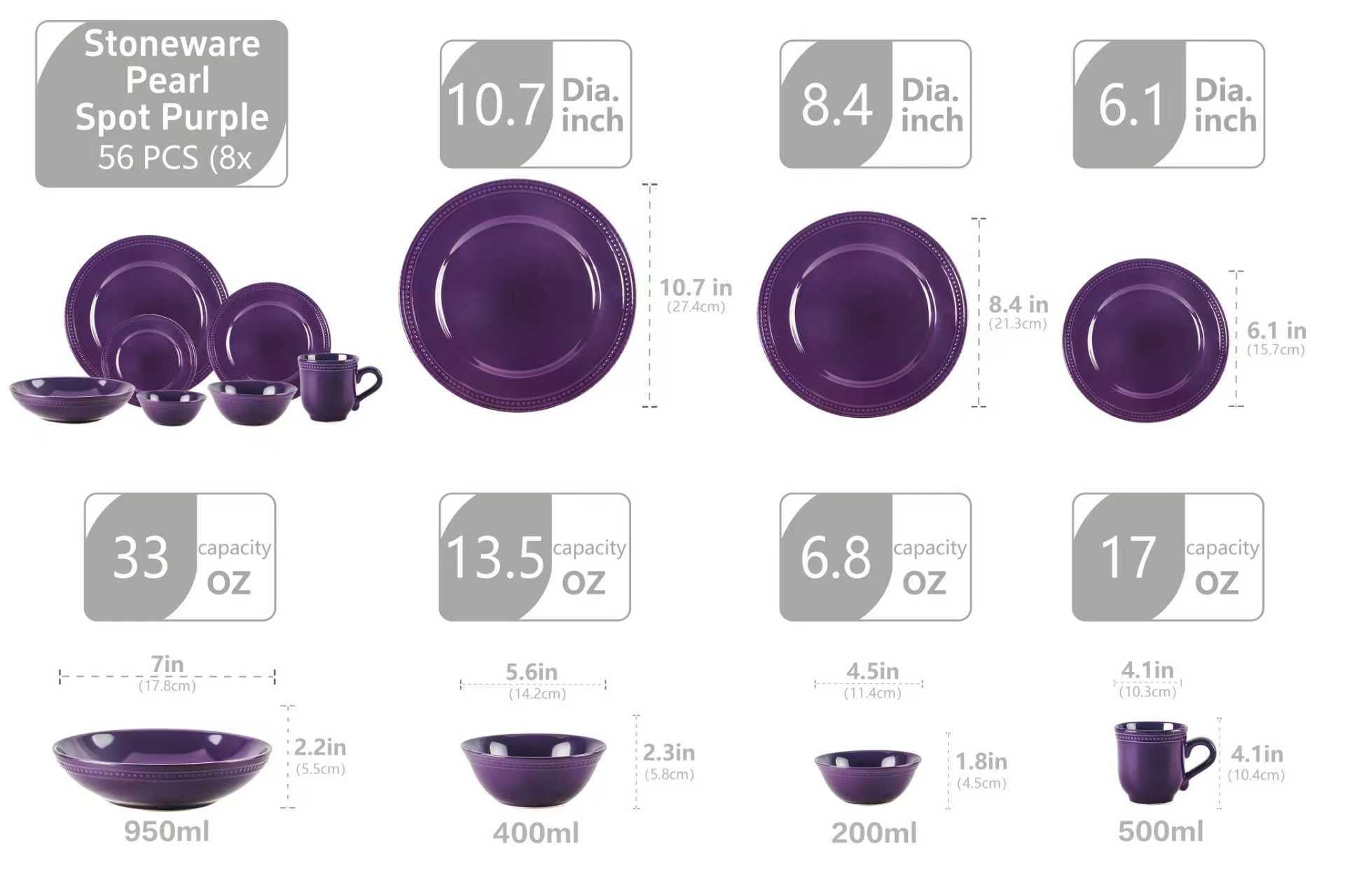 Pearl Dots Stoneware Dinnerware Set