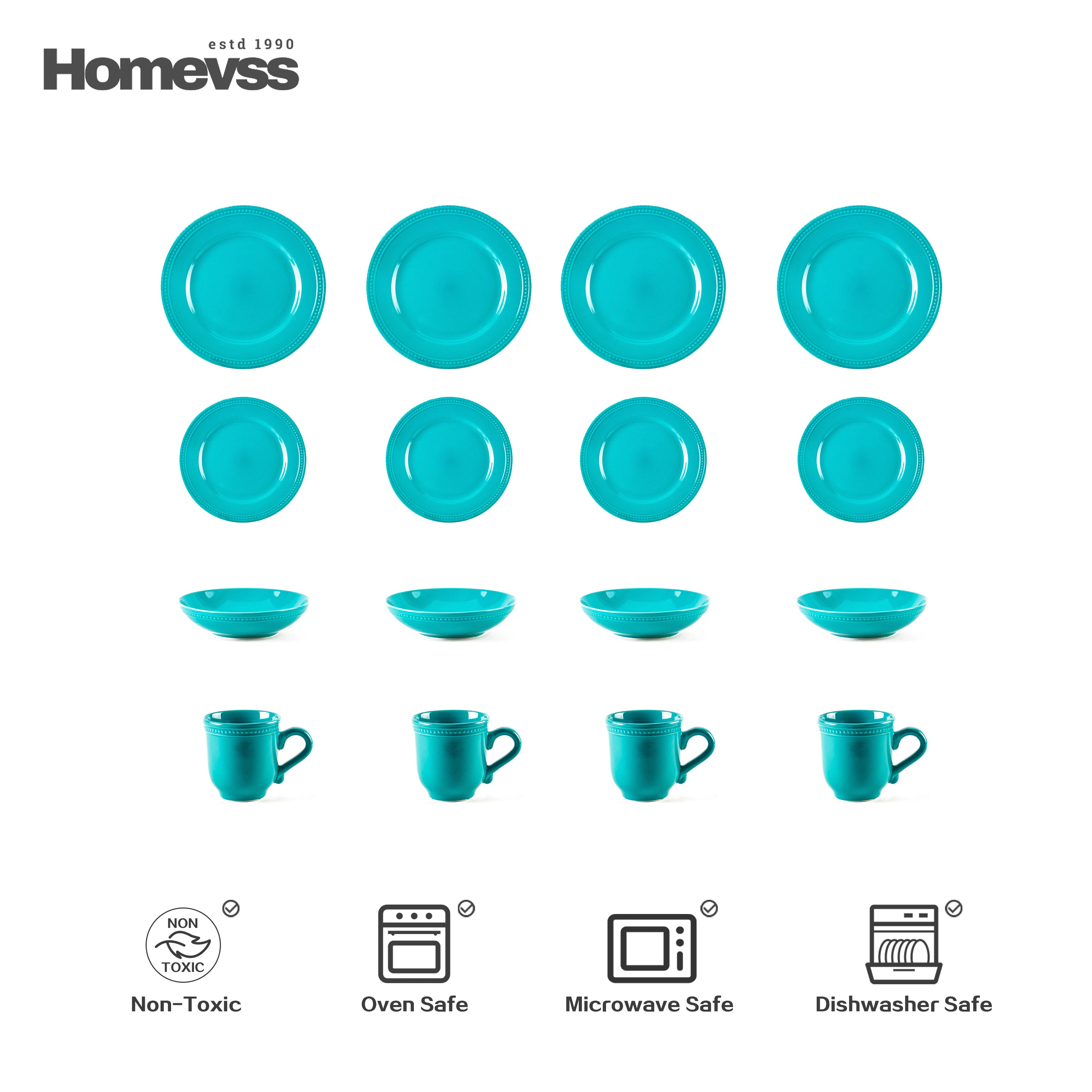 Pearl Dots Stoneware Dinnerware Set
