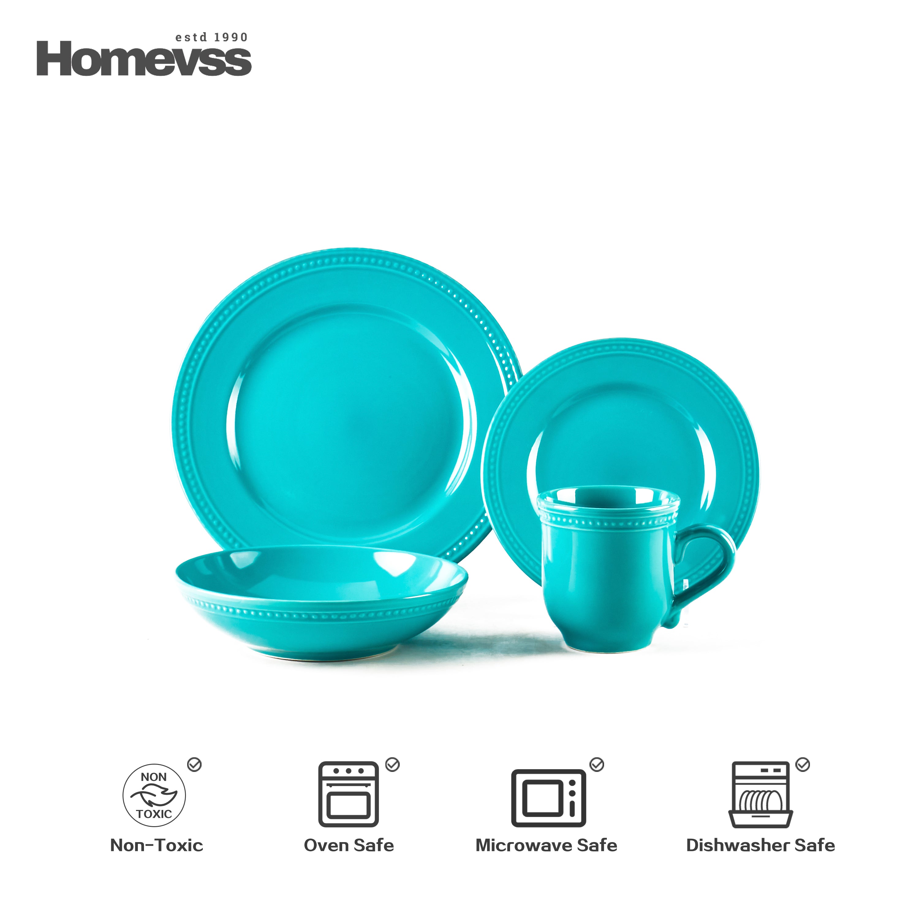 Pearl Dots Stoneware Dinnerware Set