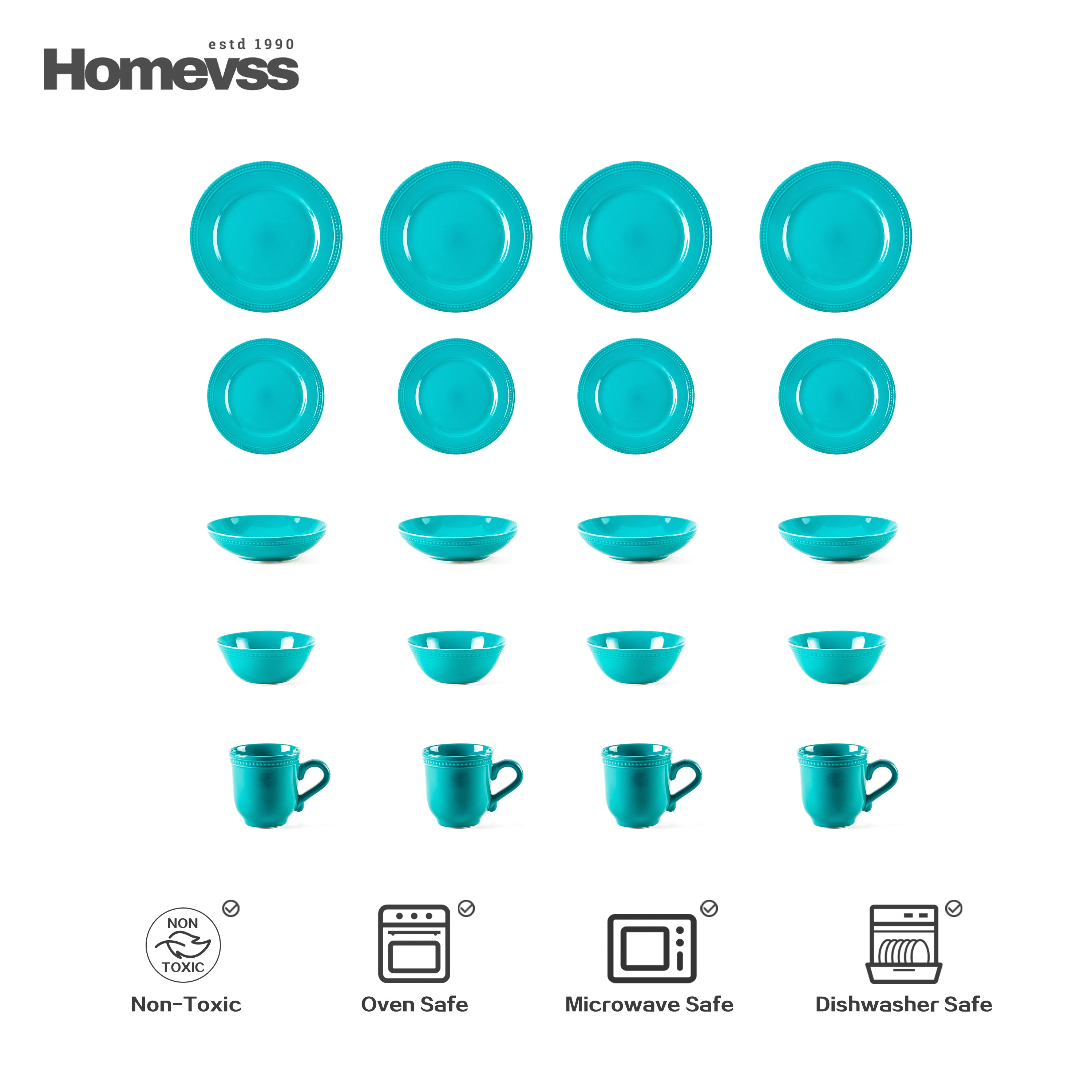 Pearl Dots Stoneware Dinnerware Set