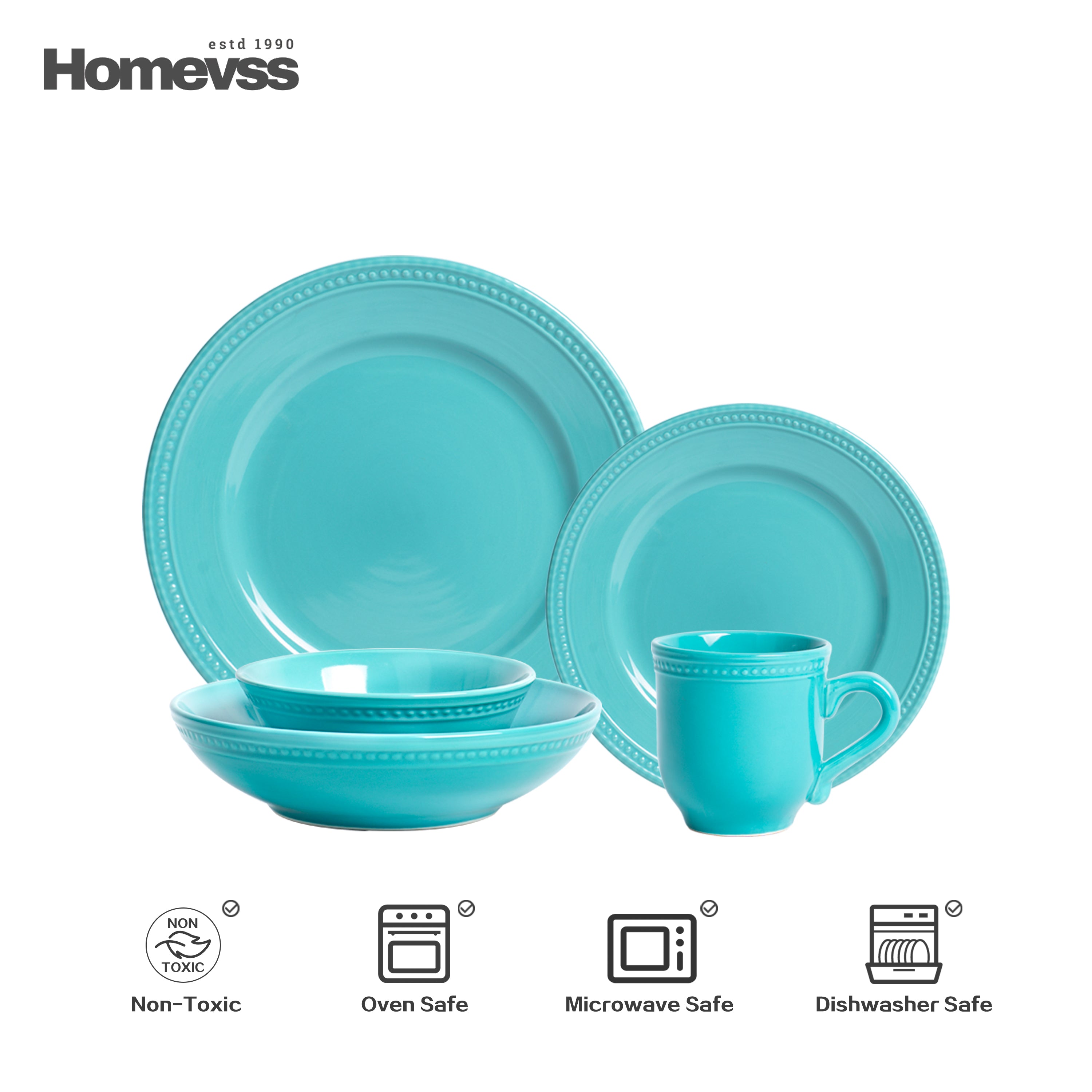 Pearl Dots Stoneware Dinnerware Set