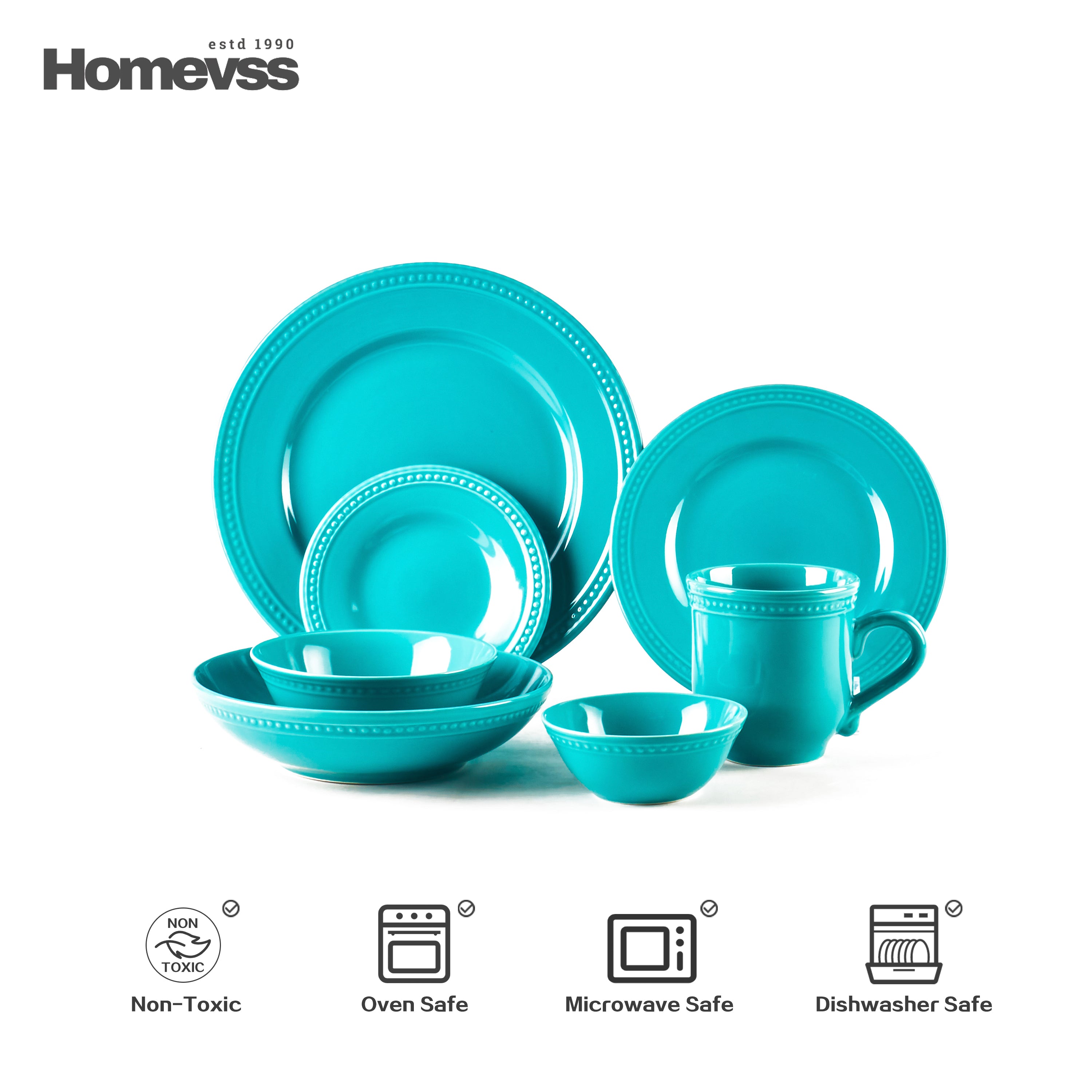 Pearl Dots Stoneware Dinnerware Set