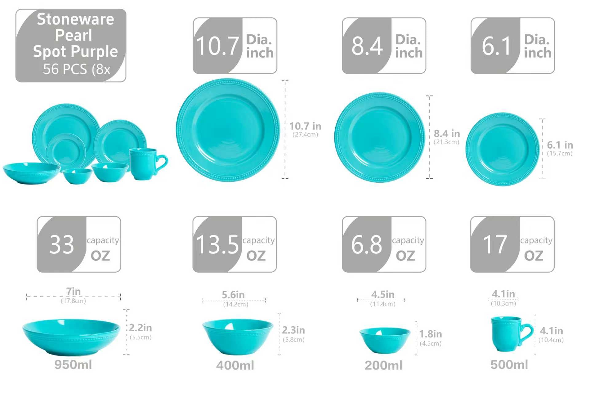 Pearl Dots Stoneware Dinnerware Set