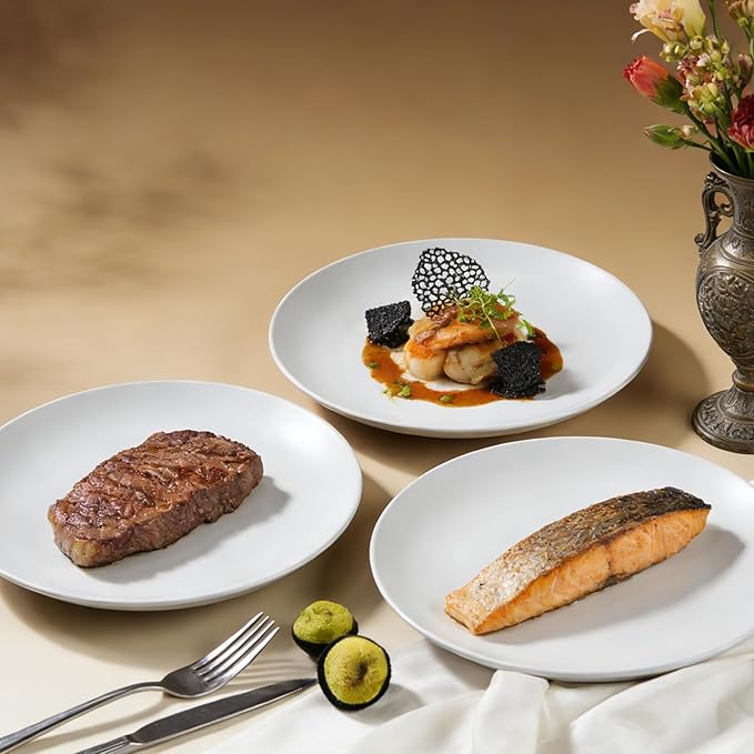 Commercial-Grade Stoneware Coupe Plates