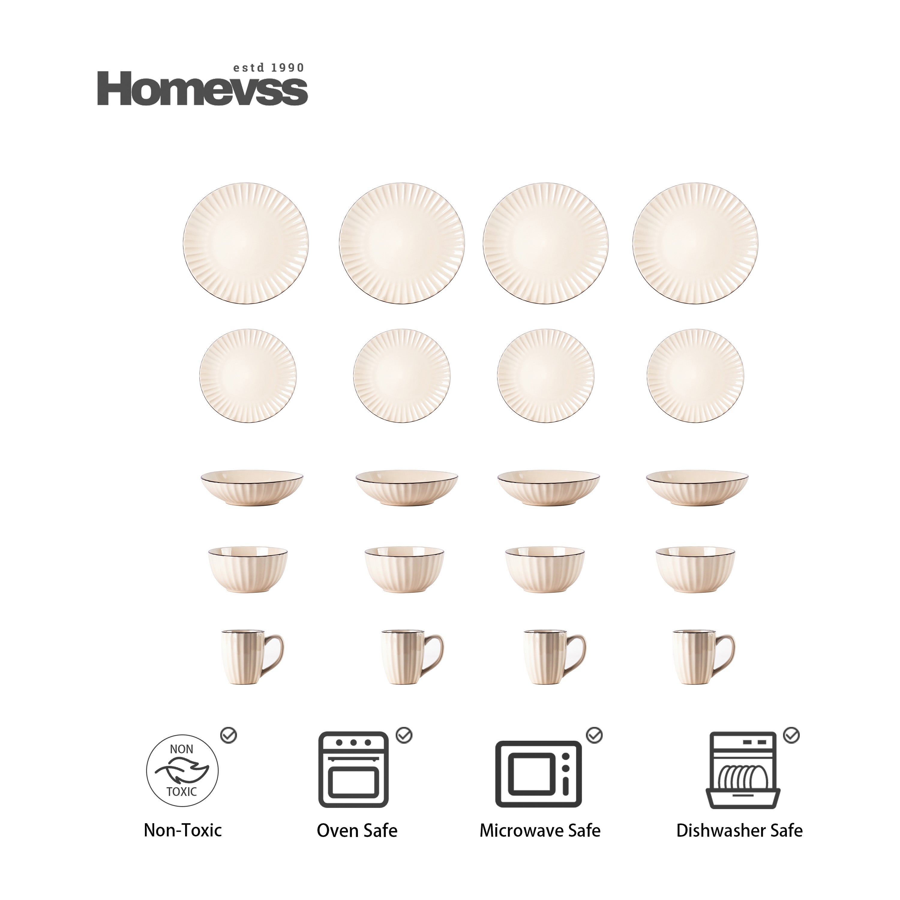 Osita Strip Stoneware Dinnerware Set