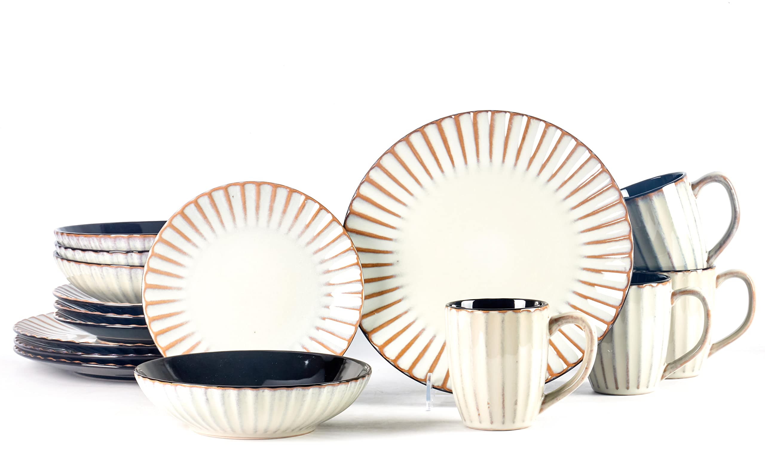 Osita Strip Stoneware Dinnerware Set