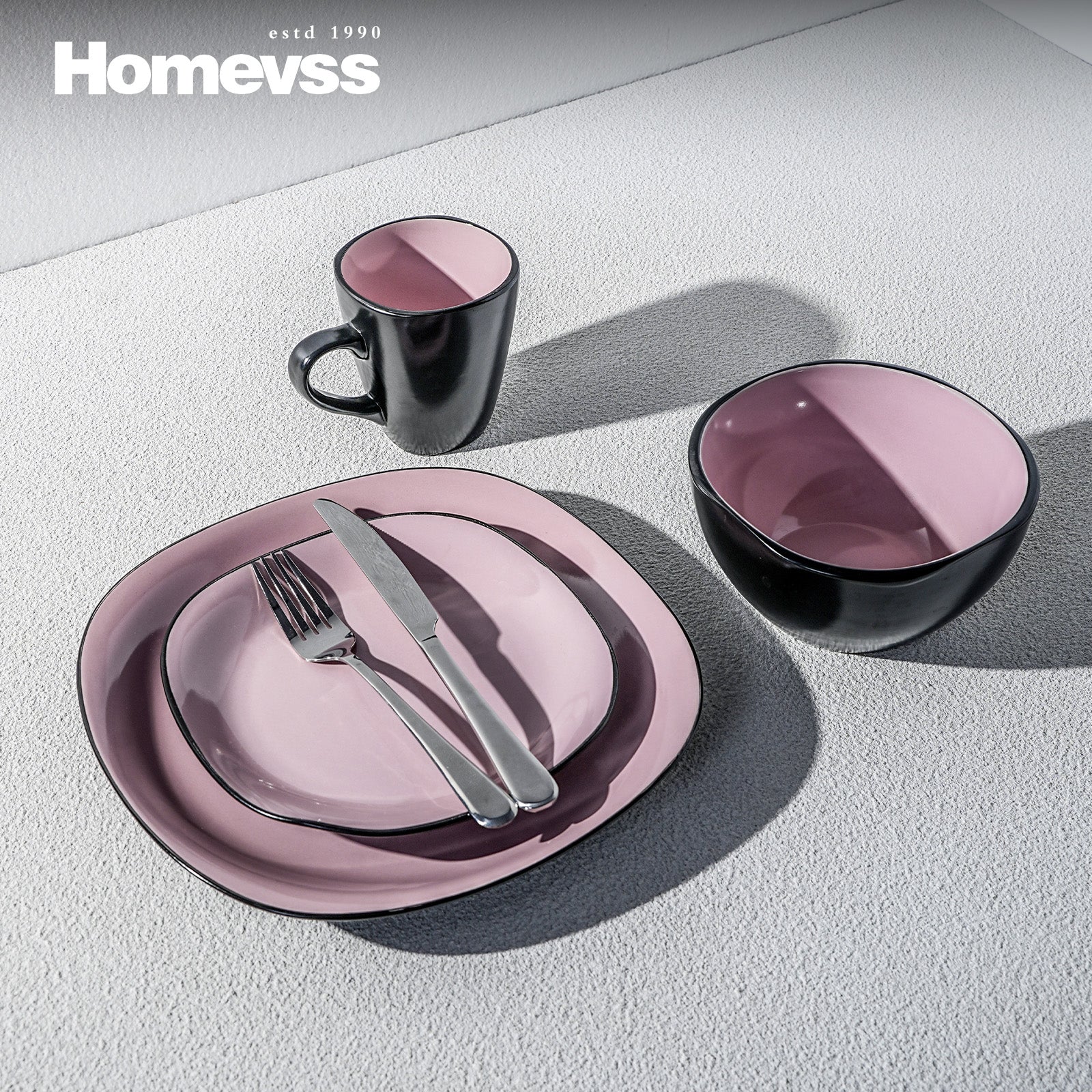 Stoneware Square Dinnerware Set,HW