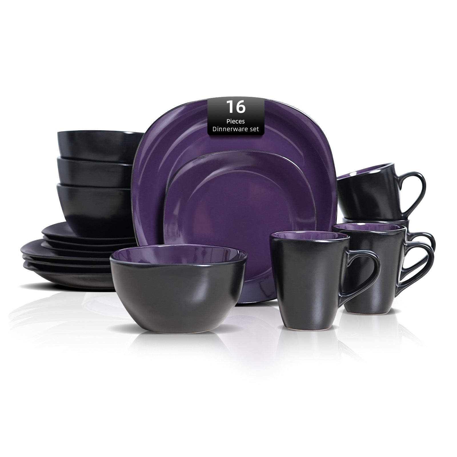 Stoneware Square Dinnerware Set,HW