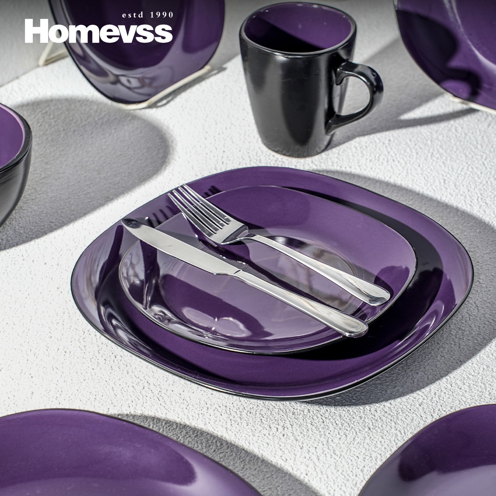 Stoneware Square Dinnerware Set,HW