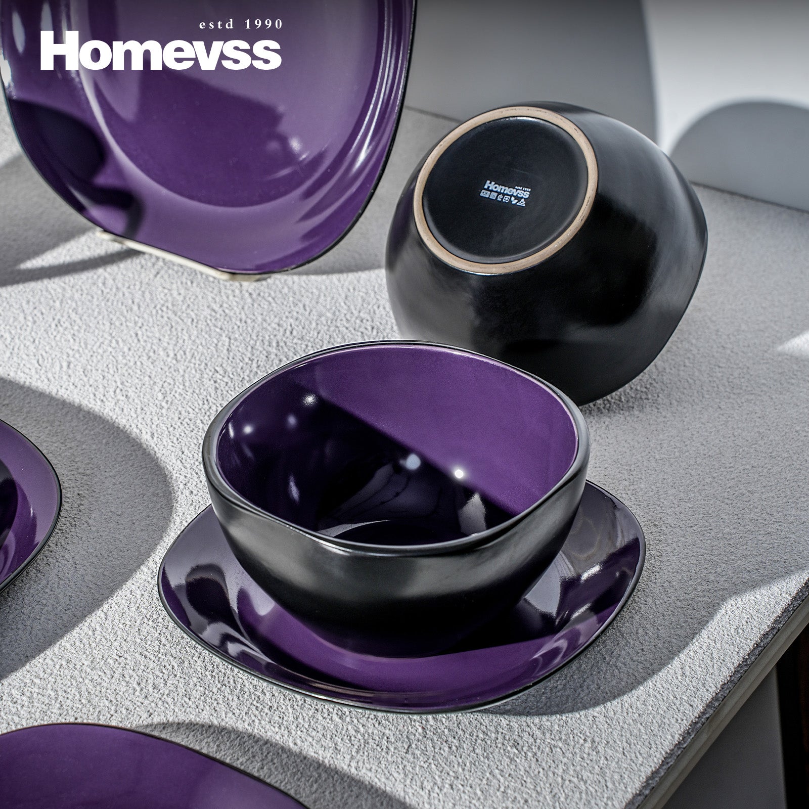 Stoneware Square Dinnerware Set,HW