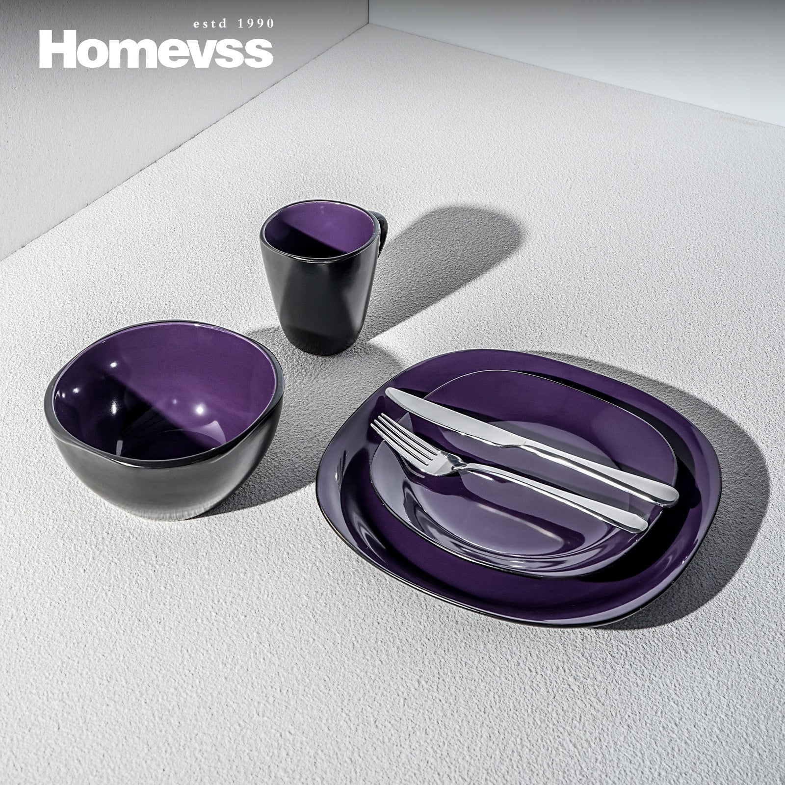 Stoneware Square Dinnerware Set,HW